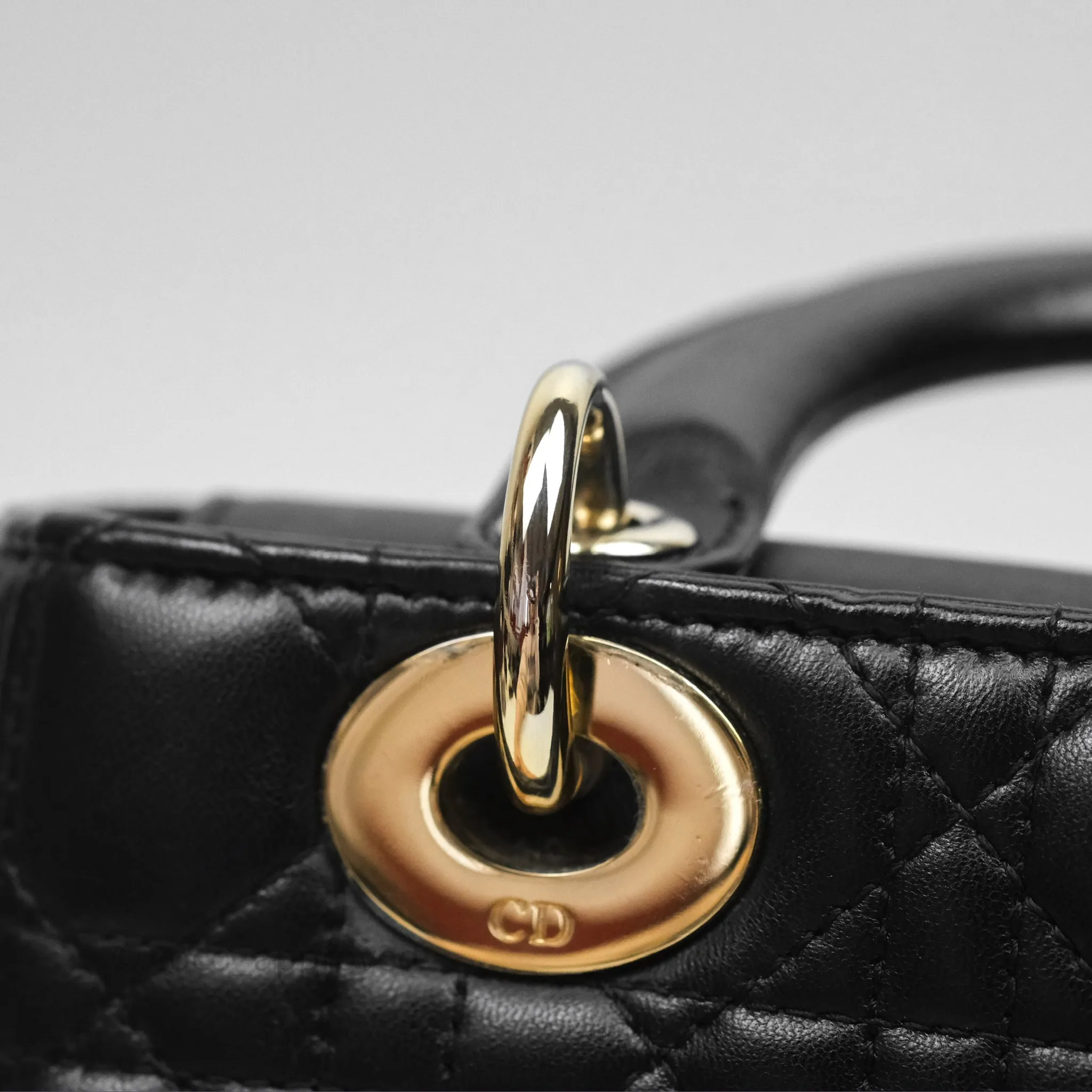 Christian Dior Small Lady Dior My ABCDior Black Cannage Lambskin