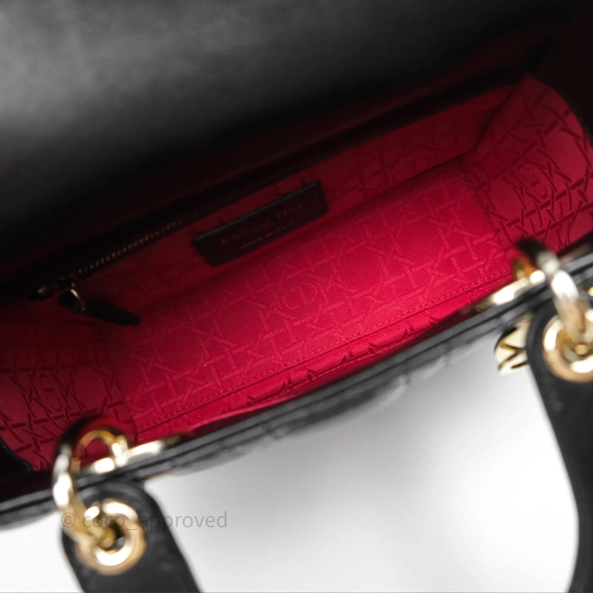 Christian Dior Small Lady Dior My ABCDior Black Cannage Lambskin