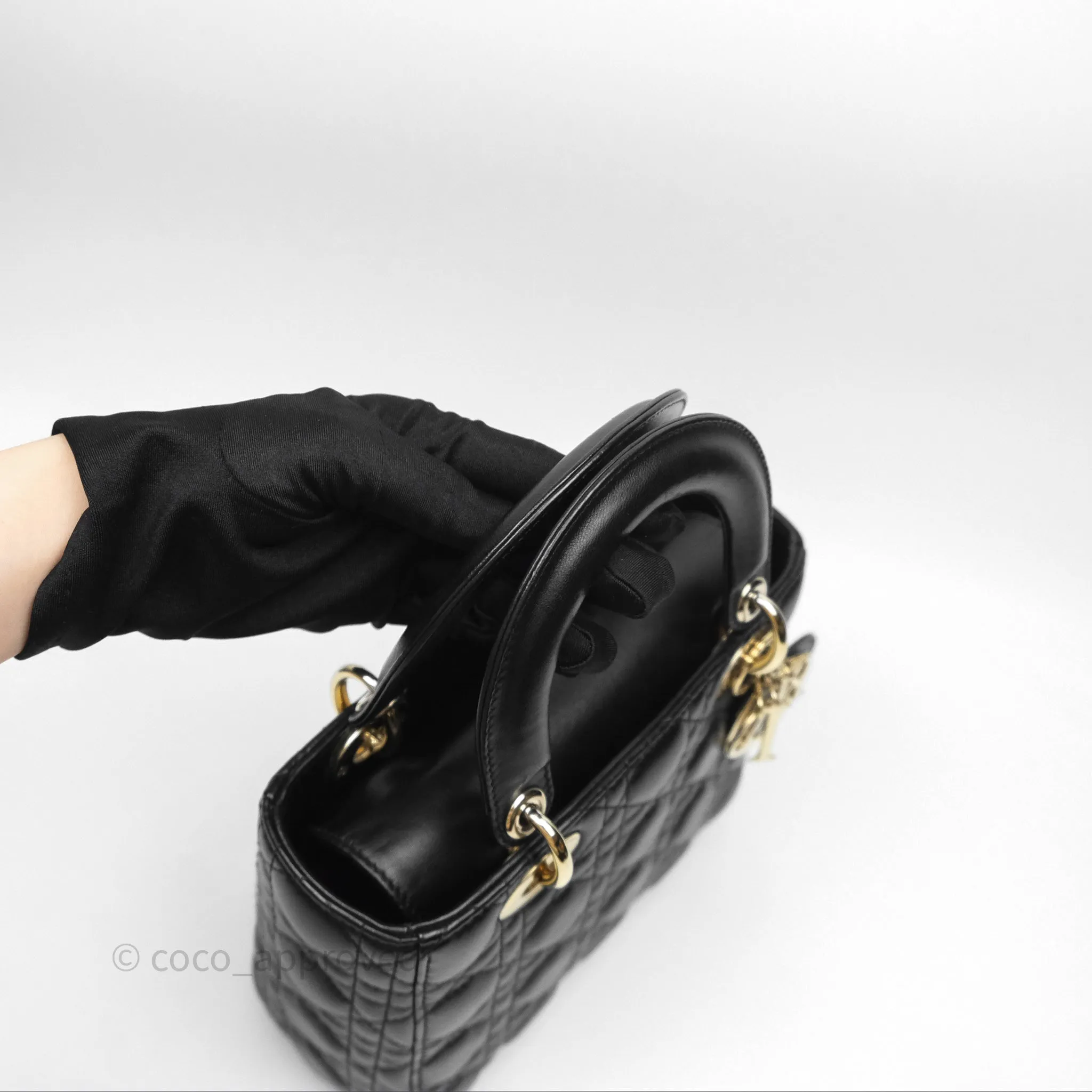 Christian Dior Small Lady Dior My ABCDior Black Cannage Lambskin