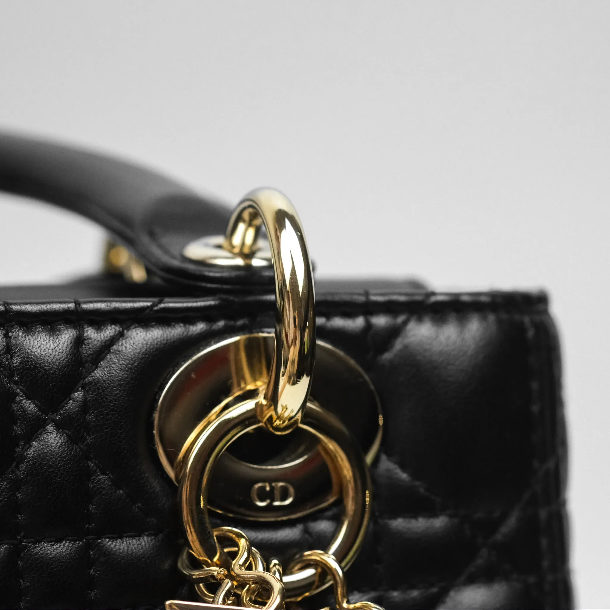 Christian Dior Small Lady Dior My ABCDior Black Cannage Lambskin