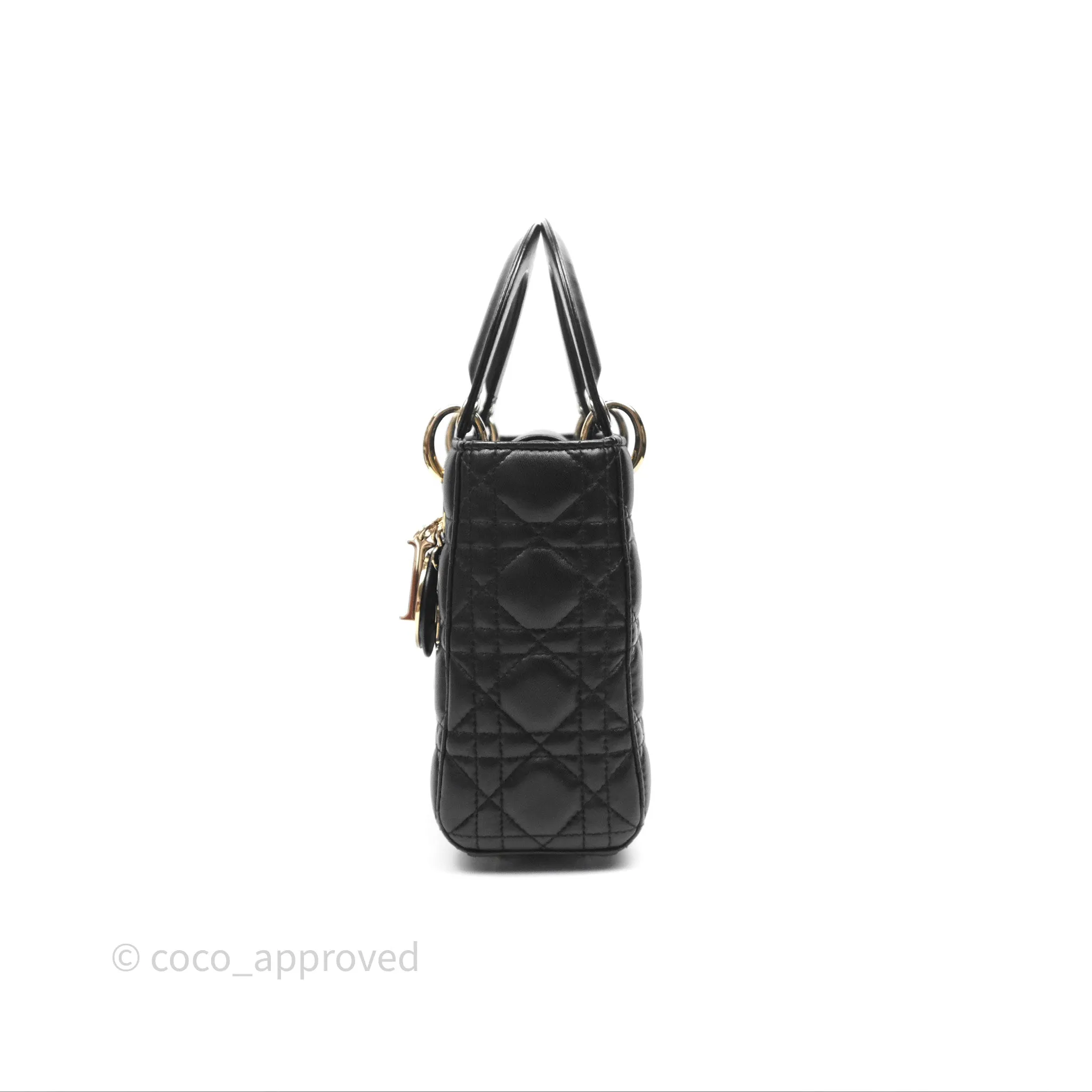 Christian Dior Small Lady Dior My ABCDior Black Cannage Lambskin