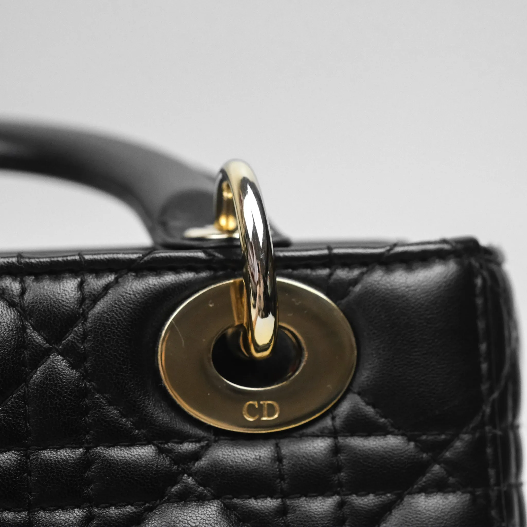 Christian Dior Small Lady Dior My ABCDior Black Cannage Lambskin