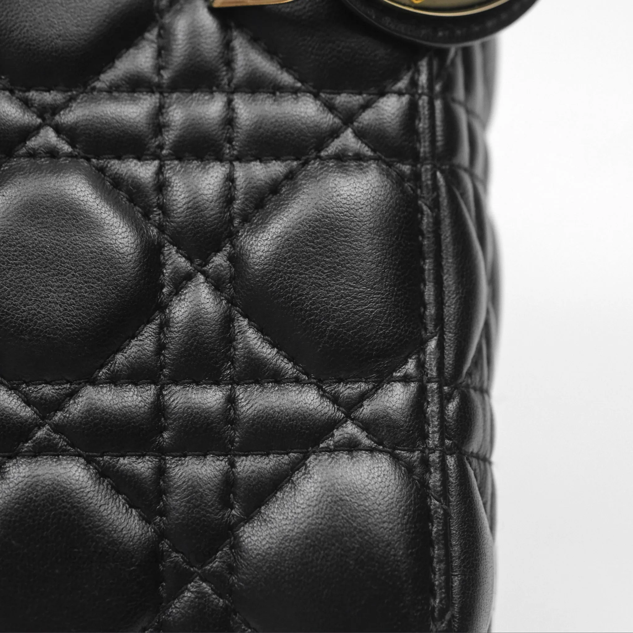 Christian Dior Small Lady Dior My ABCDior Black Cannage Lambskin