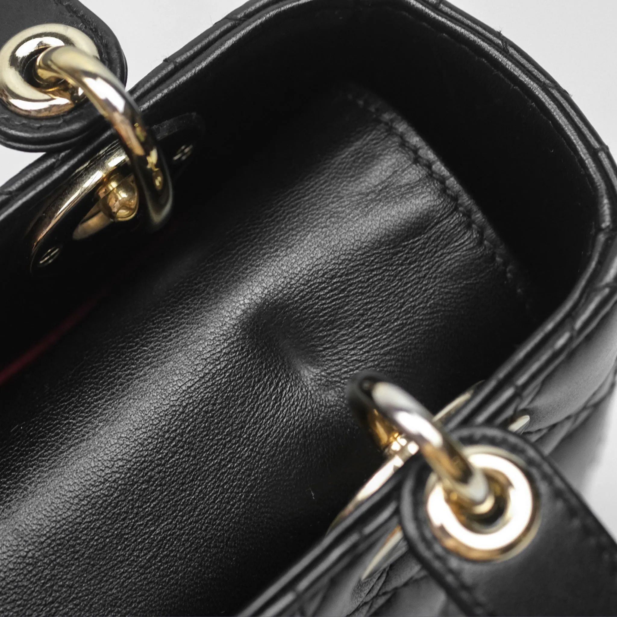 Christian Dior Small Lady Dior My ABCDior Black Cannage Lambskin