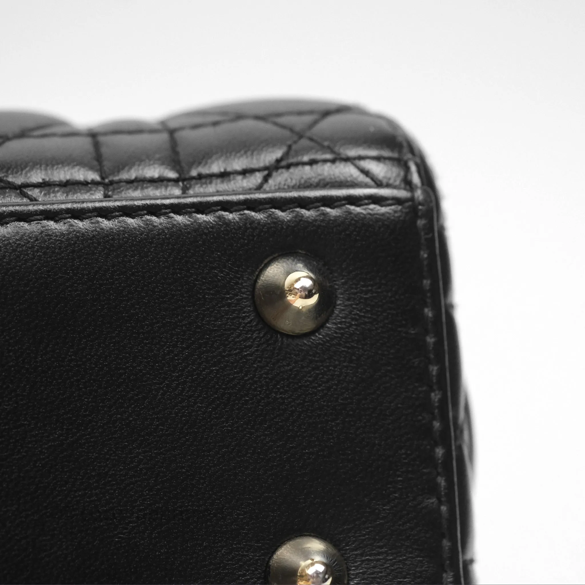 Christian Dior Small Lady Dior My ABCDior Black Cannage Lambskin