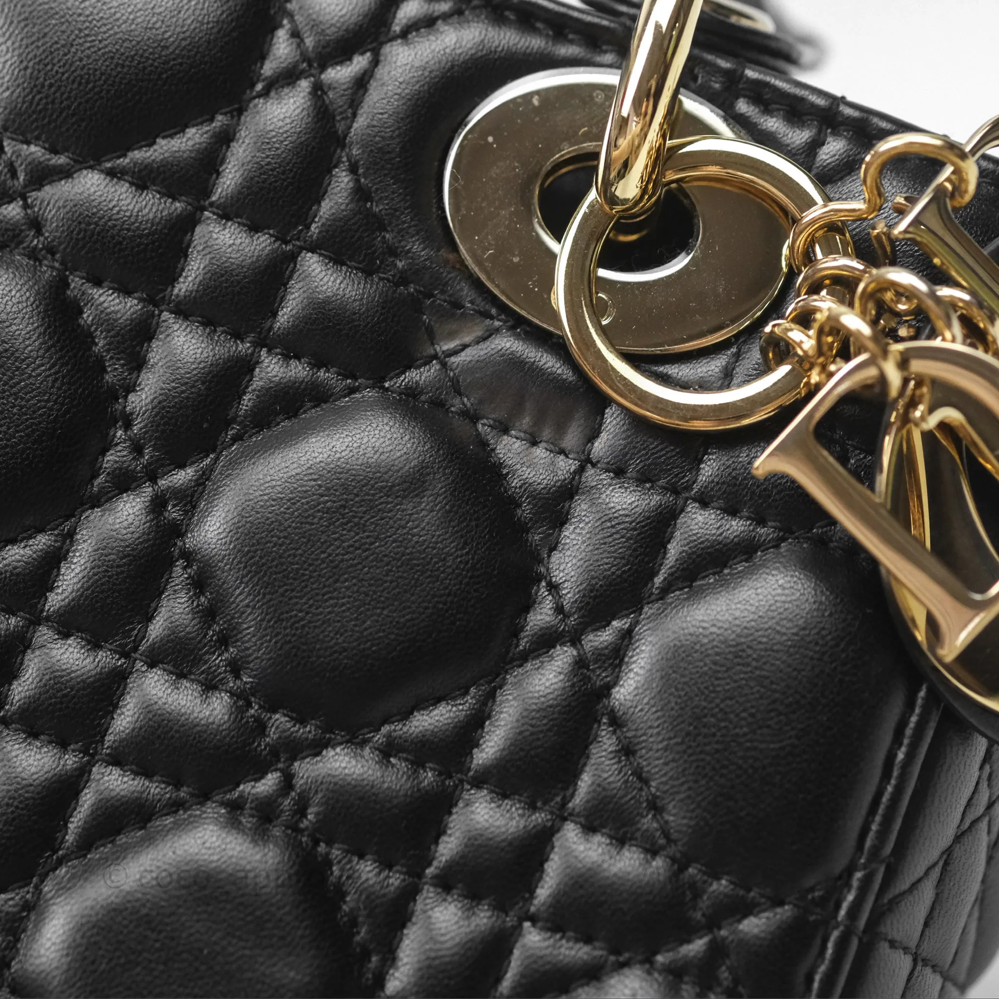 Christian Dior Small Lady Dior My ABCDior Black Cannage Lambskin