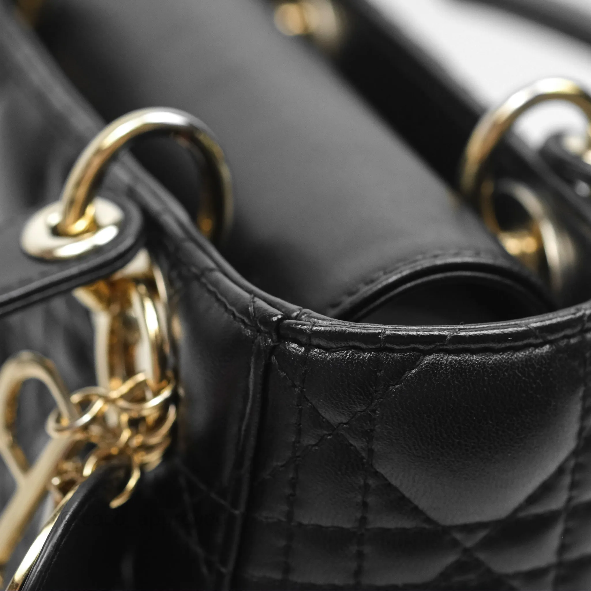 Christian Dior Small Lady Dior My ABCDior Black Cannage Lambskin
