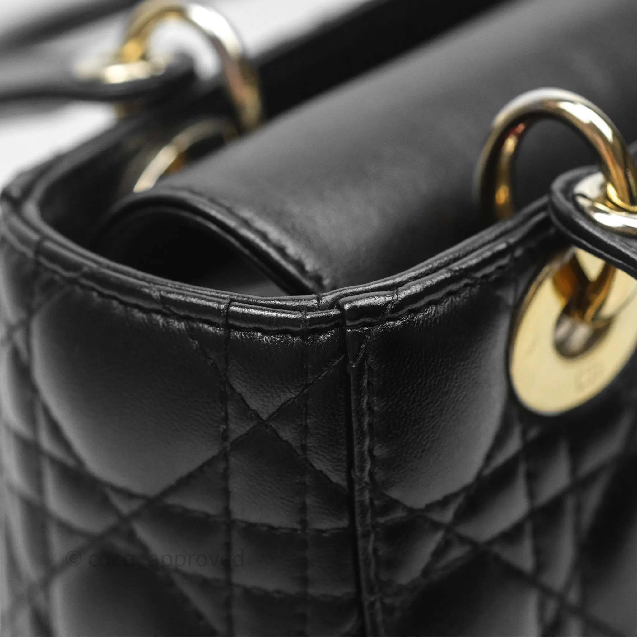Christian Dior Small Lady Dior My ABCDior Black Cannage Lambskin