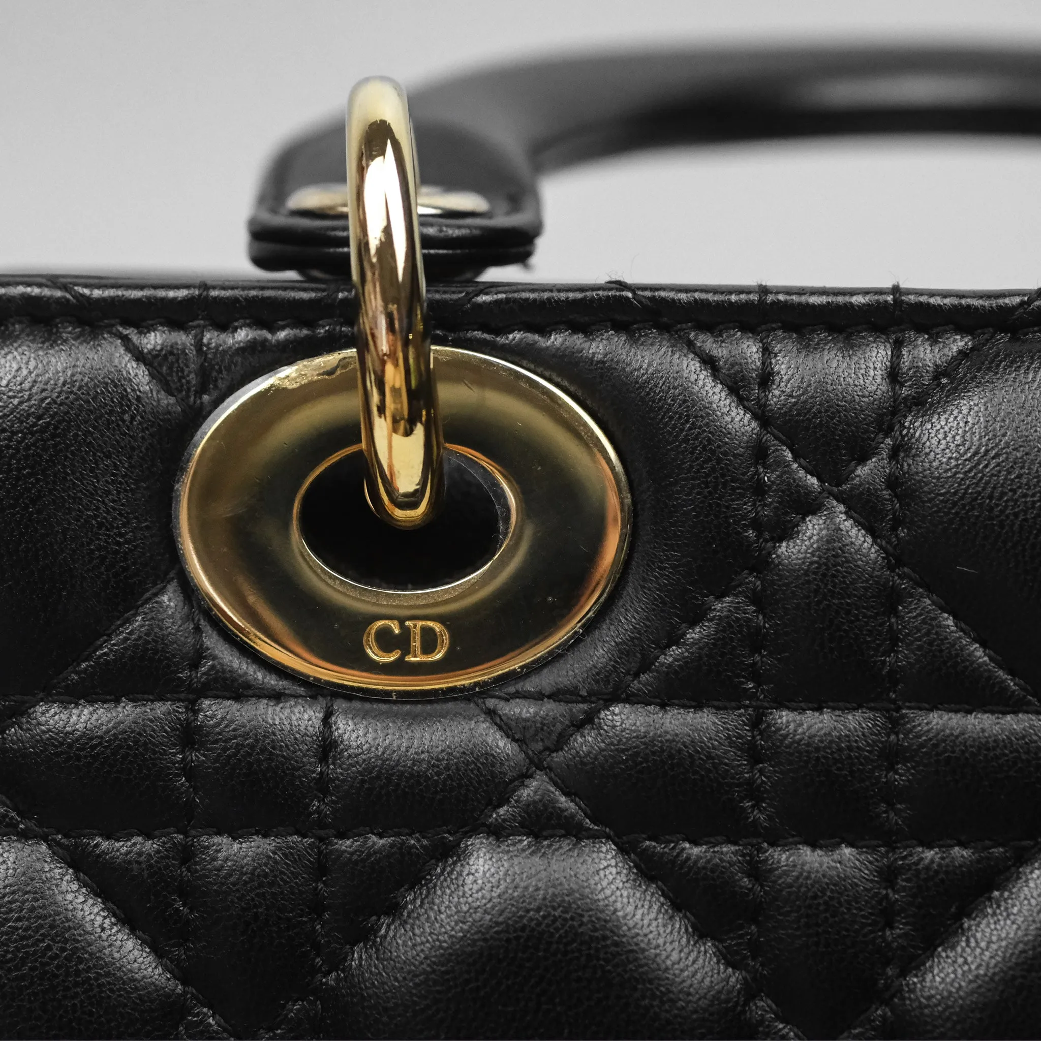 Christian Dior Small Lady Dior My ABCDior Black Cannage Lambskin