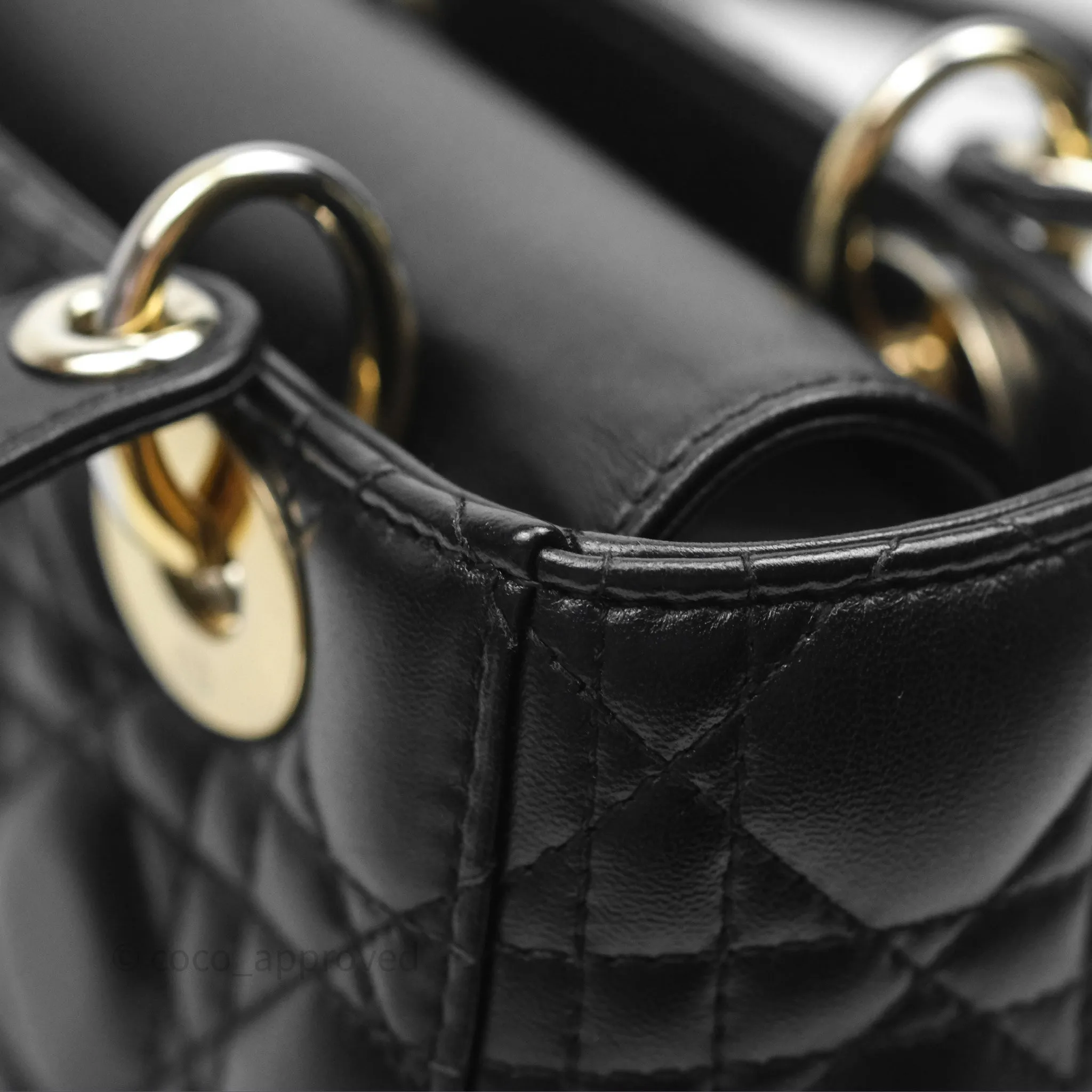 Christian Dior Small Lady Dior My ABCDior Black Cannage Lambskin