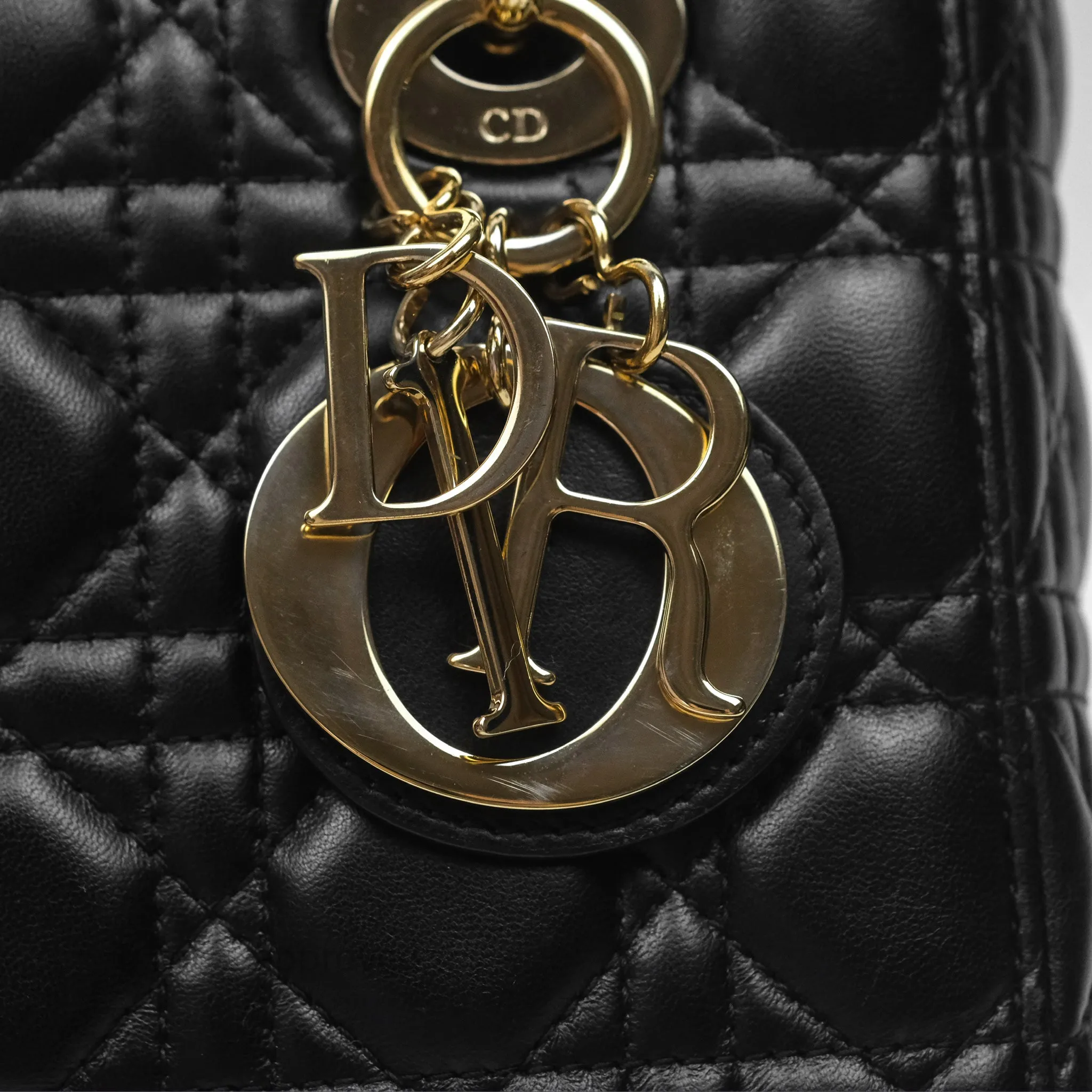 Christian Dior Small Lady Dior My ABCDior Black Cannage Lambskin