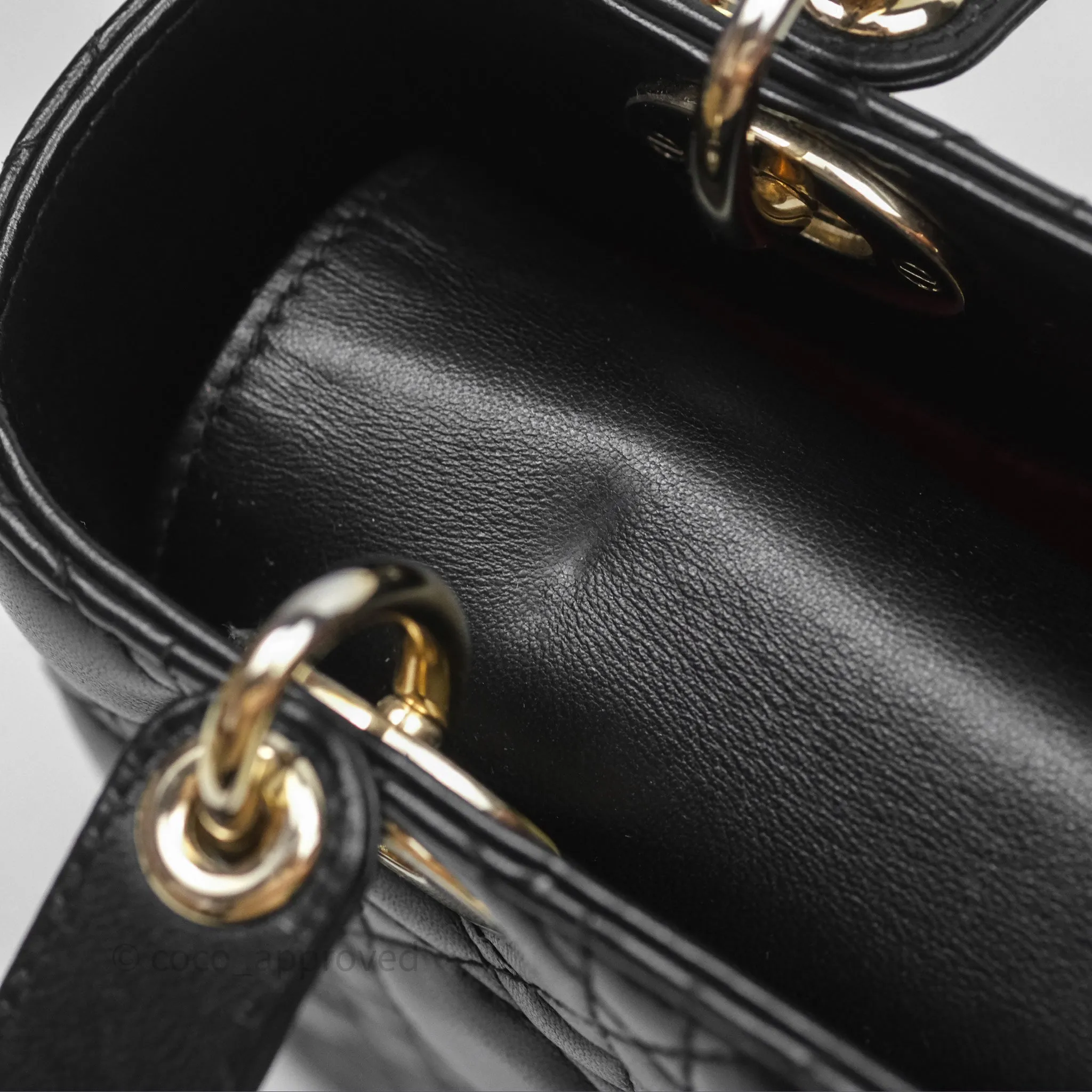 Christian Dior Small Lady Dior My ABCDior Black Cannage Lambskin