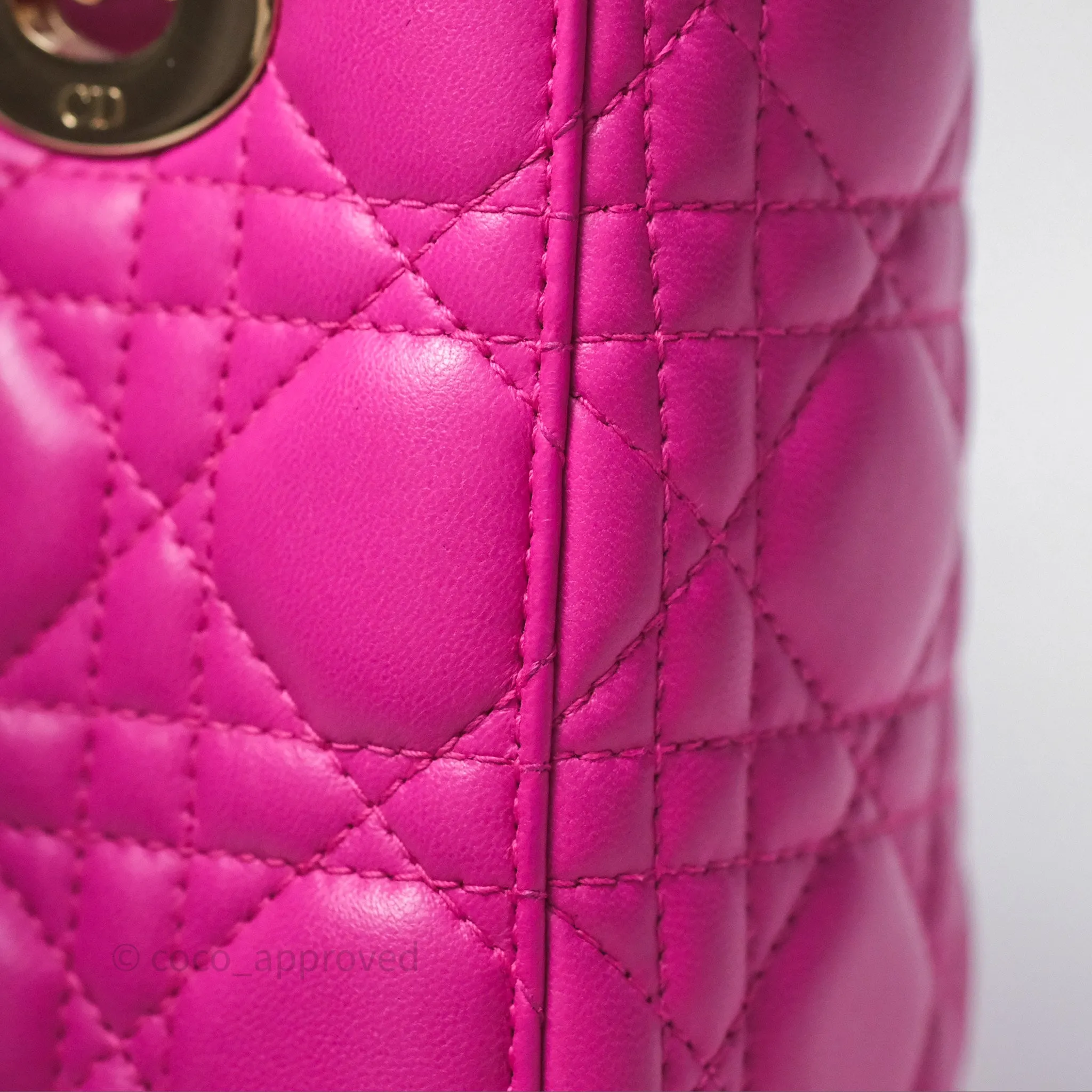 Christian Dior Small Lady Dior My ABCDior Magenta Cannage Lambskin