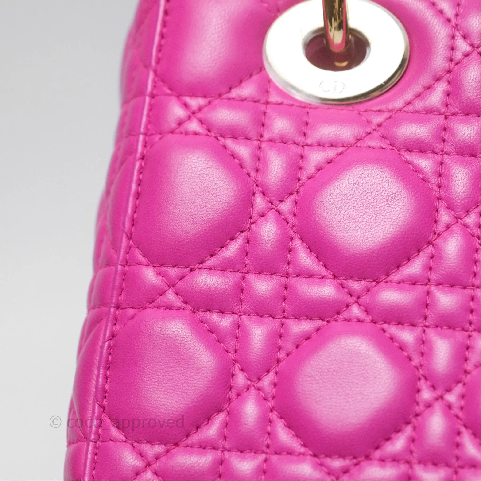 Christian Dior Small Lady Dior My ABCDior Magenta Cannage Lambskin