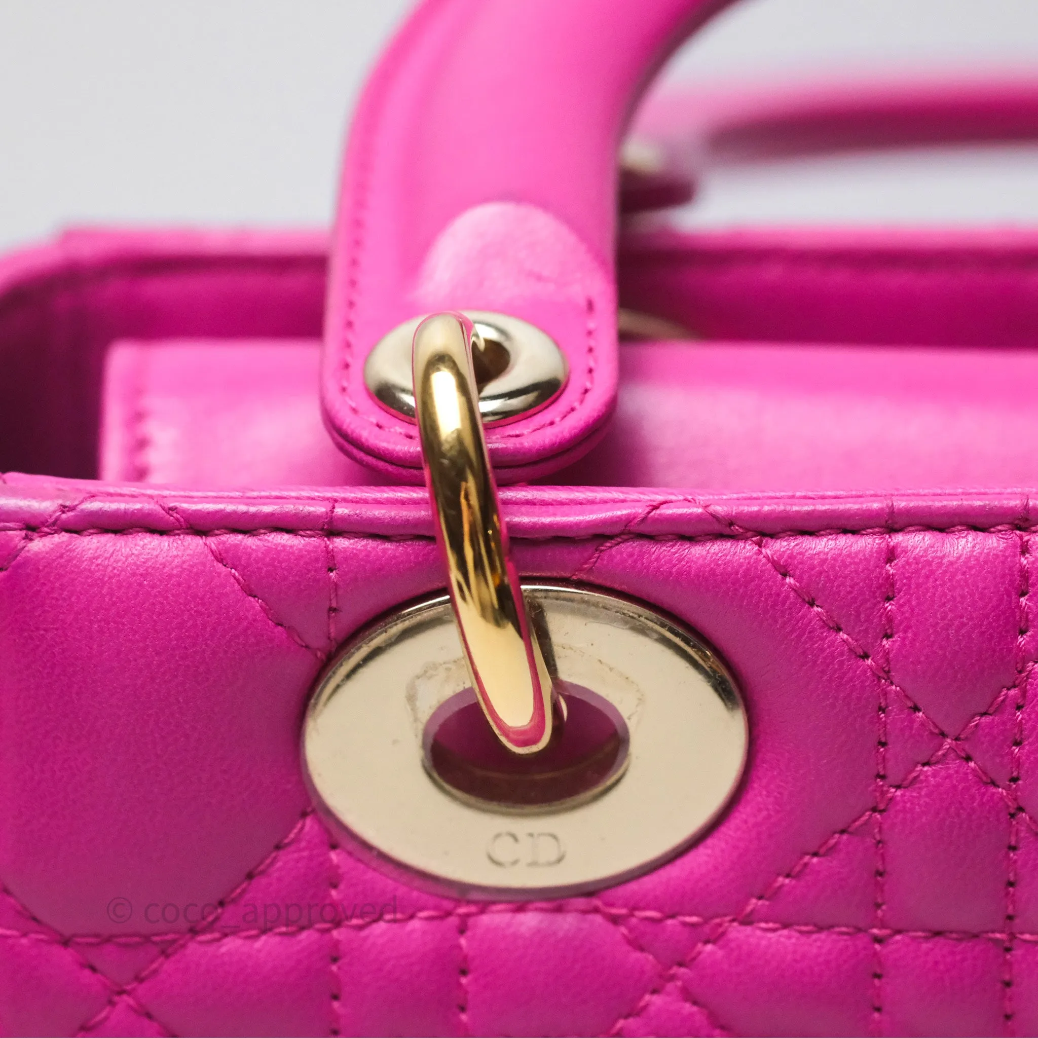 Christian Dior Small Lady Dior My ABCDior Magenta Cannage Lambskin