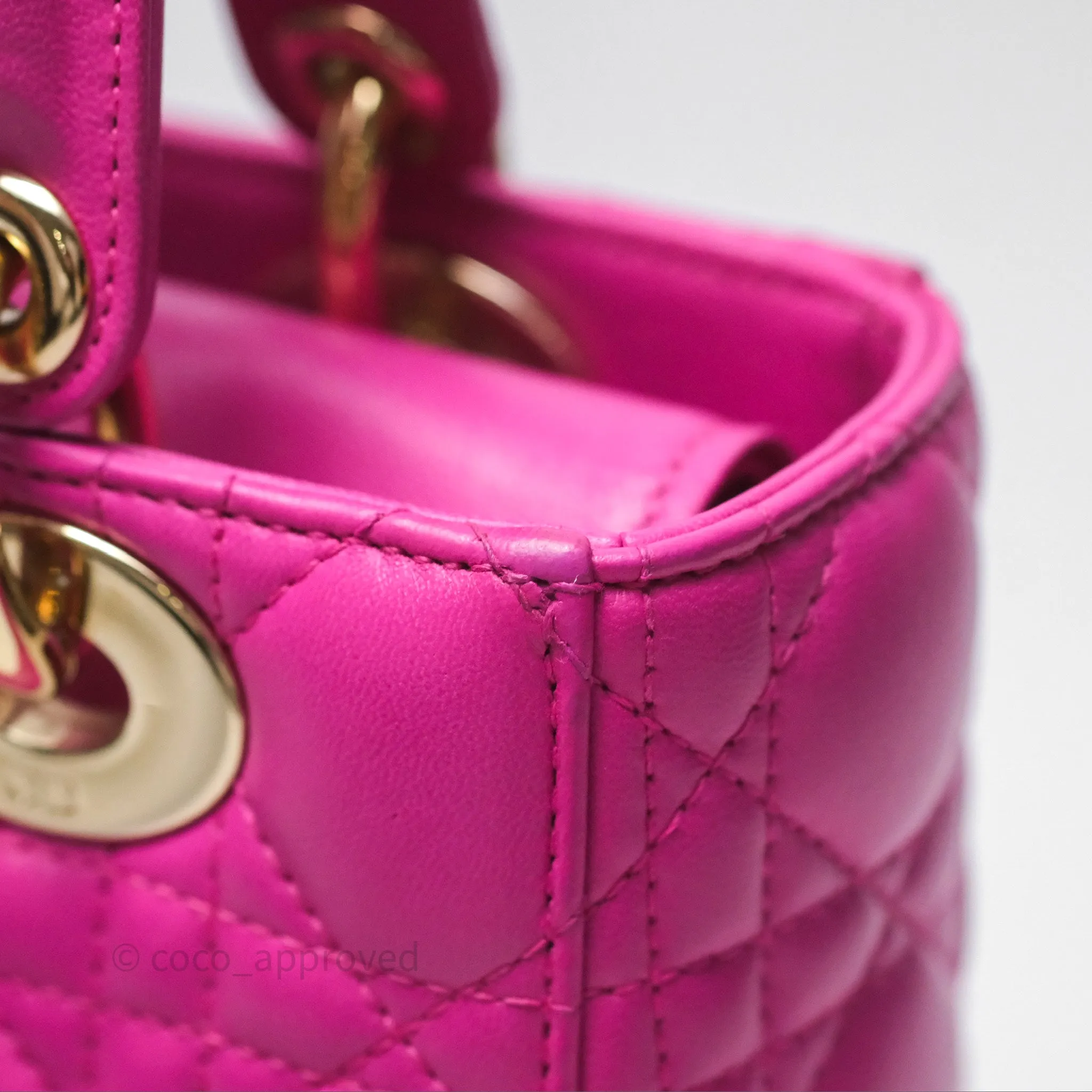 Christian Dior Small Lady Dior My ABCDior Magenta Cannage Lambskin