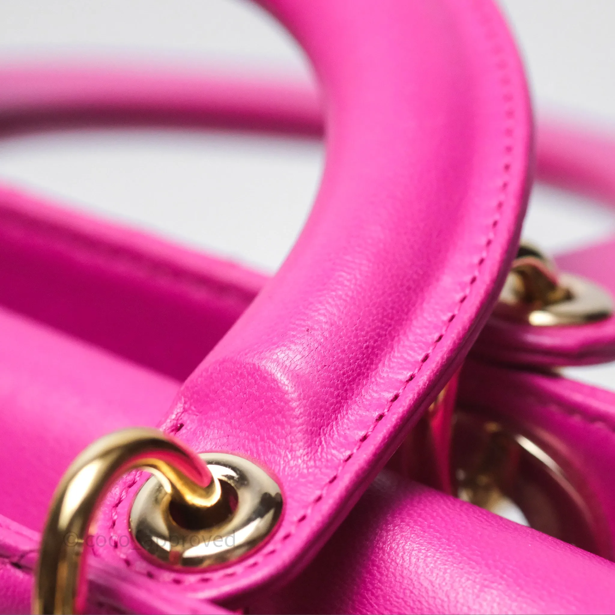 Christian Dior Small Lady Dior My ABCDior Magenta Cannage Lambskin