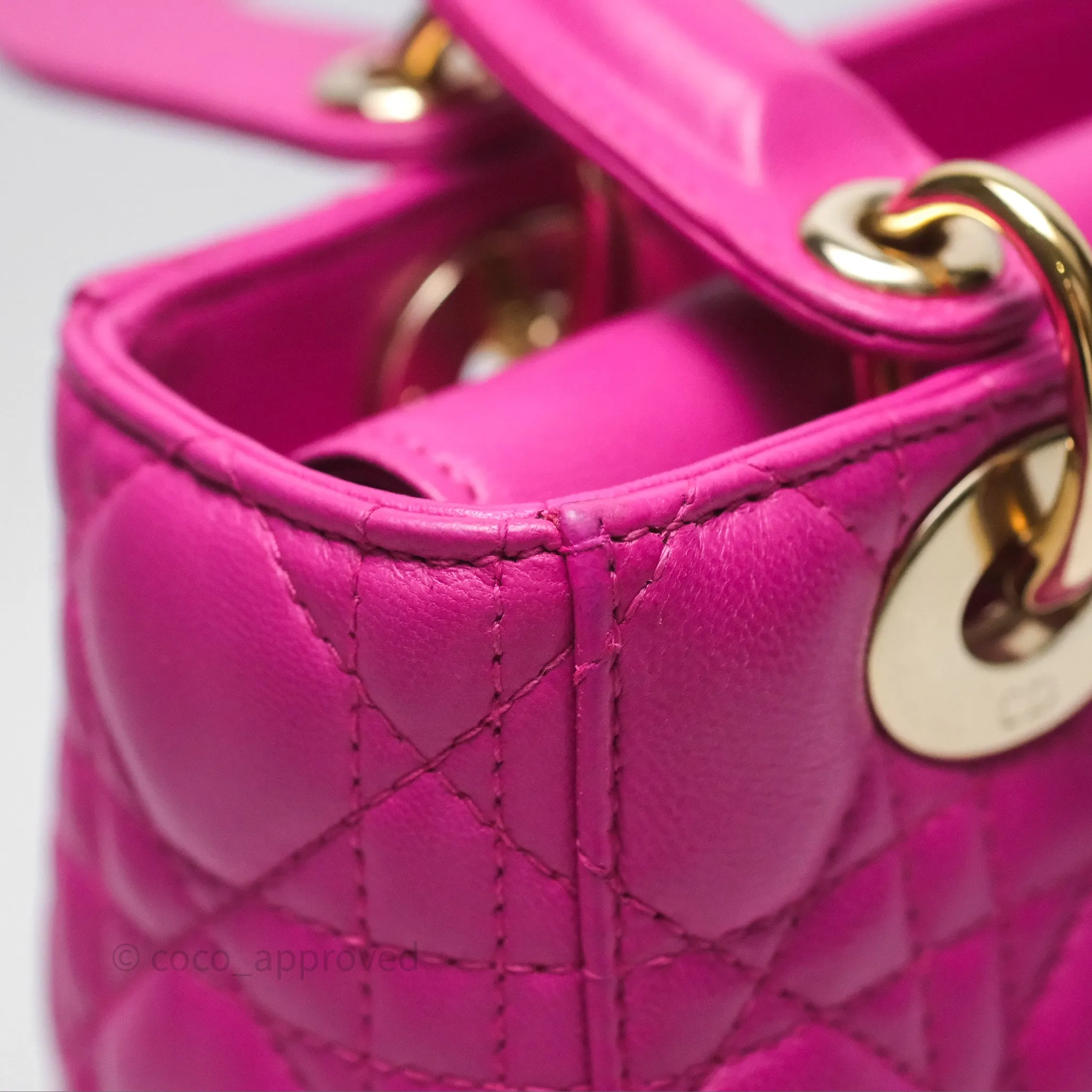 Christian Dior Small Lady Dior My ABCDior Magenta Cannage Lambskin