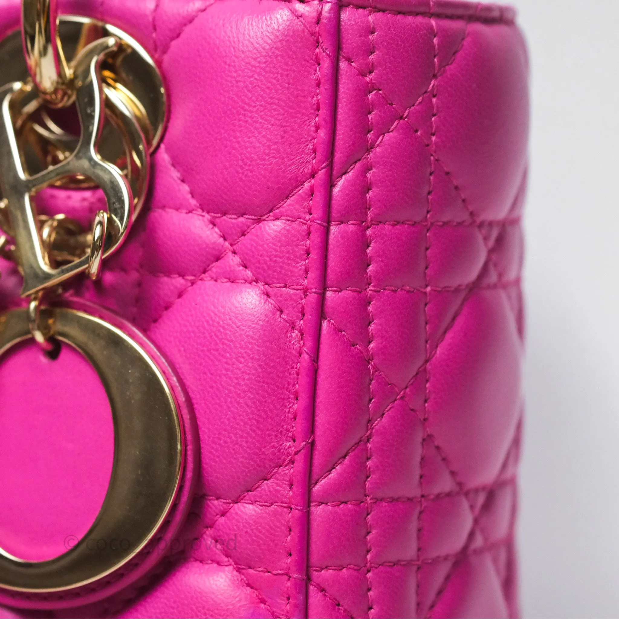 Christian Dior Small Lady Dior My ABCDior Magenta Cannage Lambskin