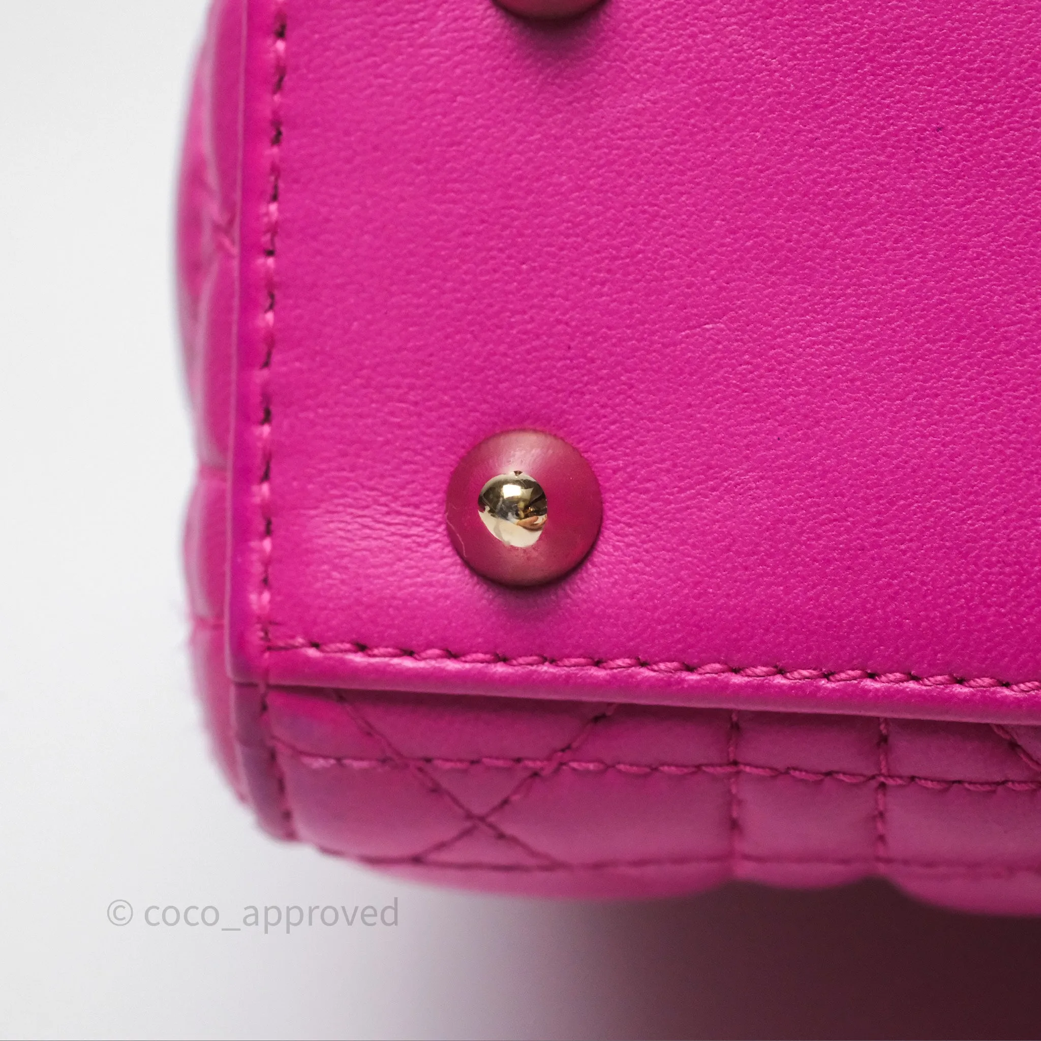 Christian Dior Small Lady Dior My ABCDior Magenta Cannage Lambskin