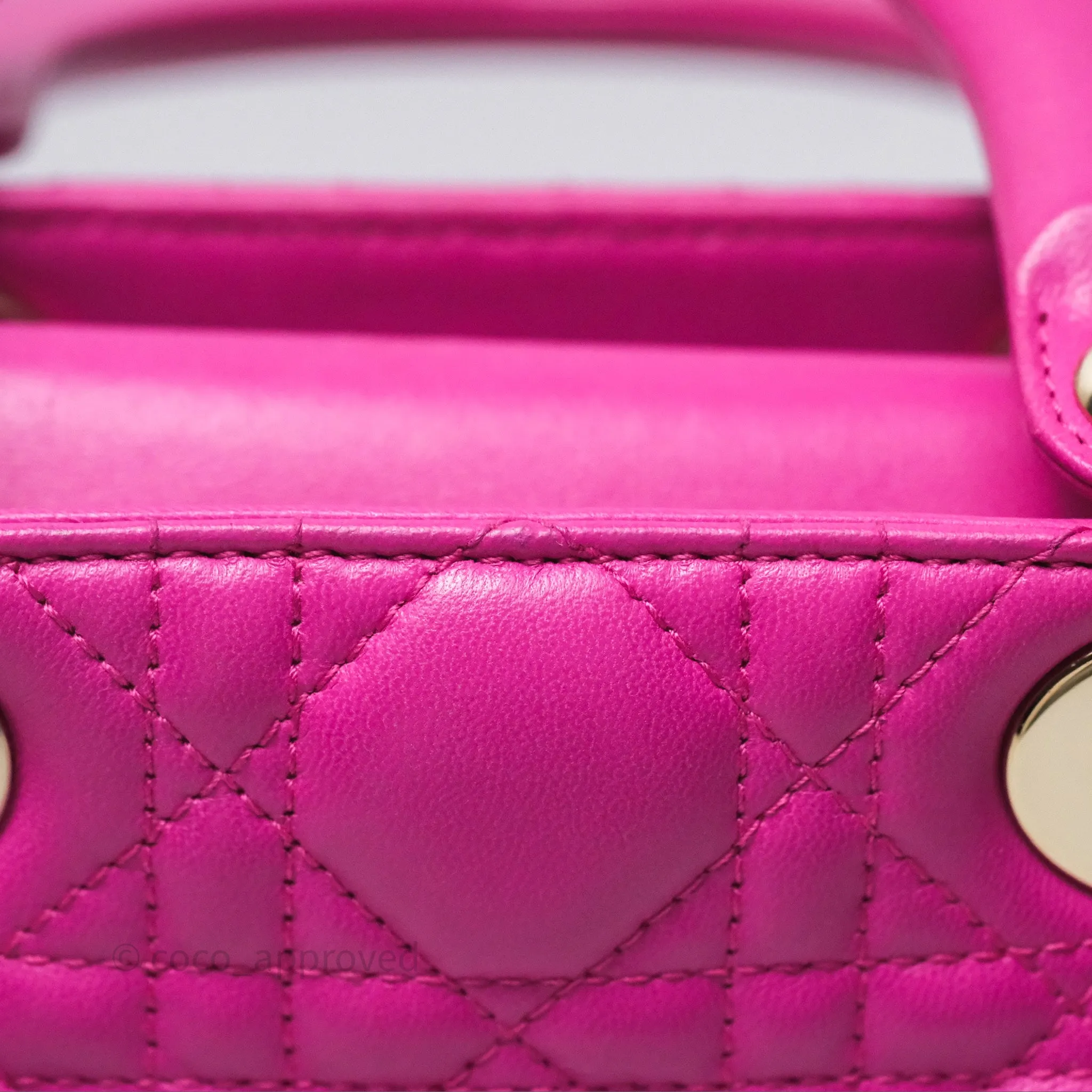 Christian Dior Small Lady Dior My ABCDior Magenta Cannage Lambskin
