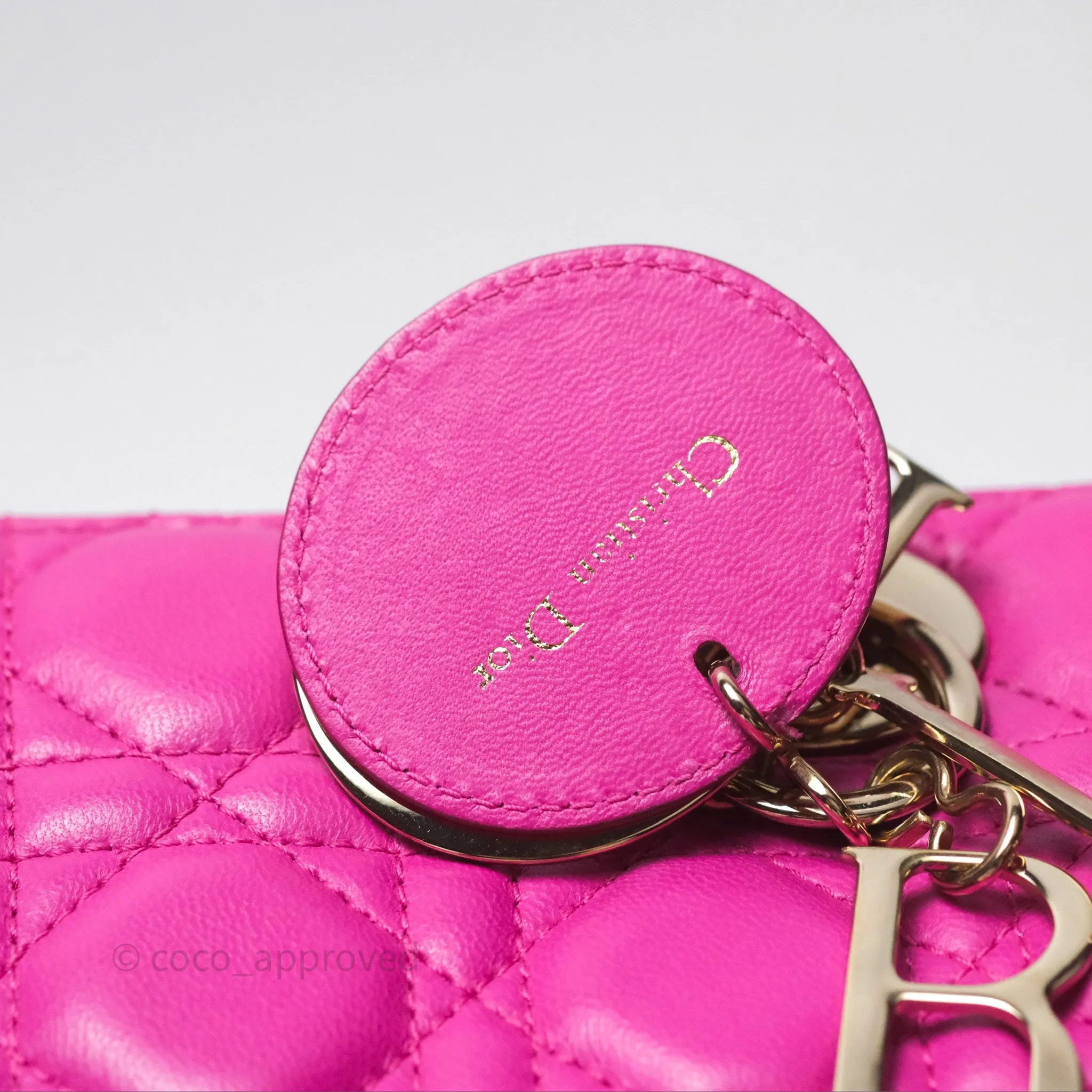 Christian Dior Small Lady Dior My ABCDior Magenta Cannage Lambskin