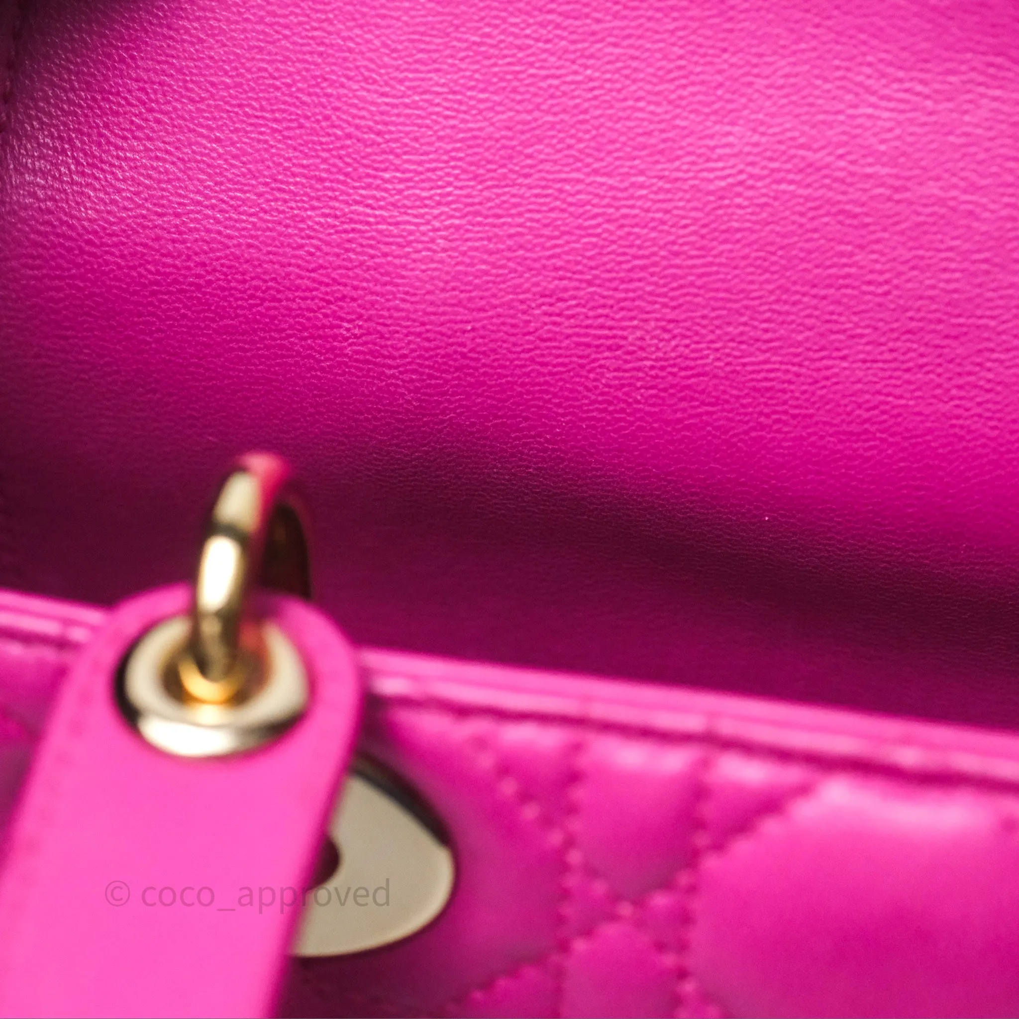 Christian Dior Small Lady Dior My ABCDior Magenta Cannage Lambskin