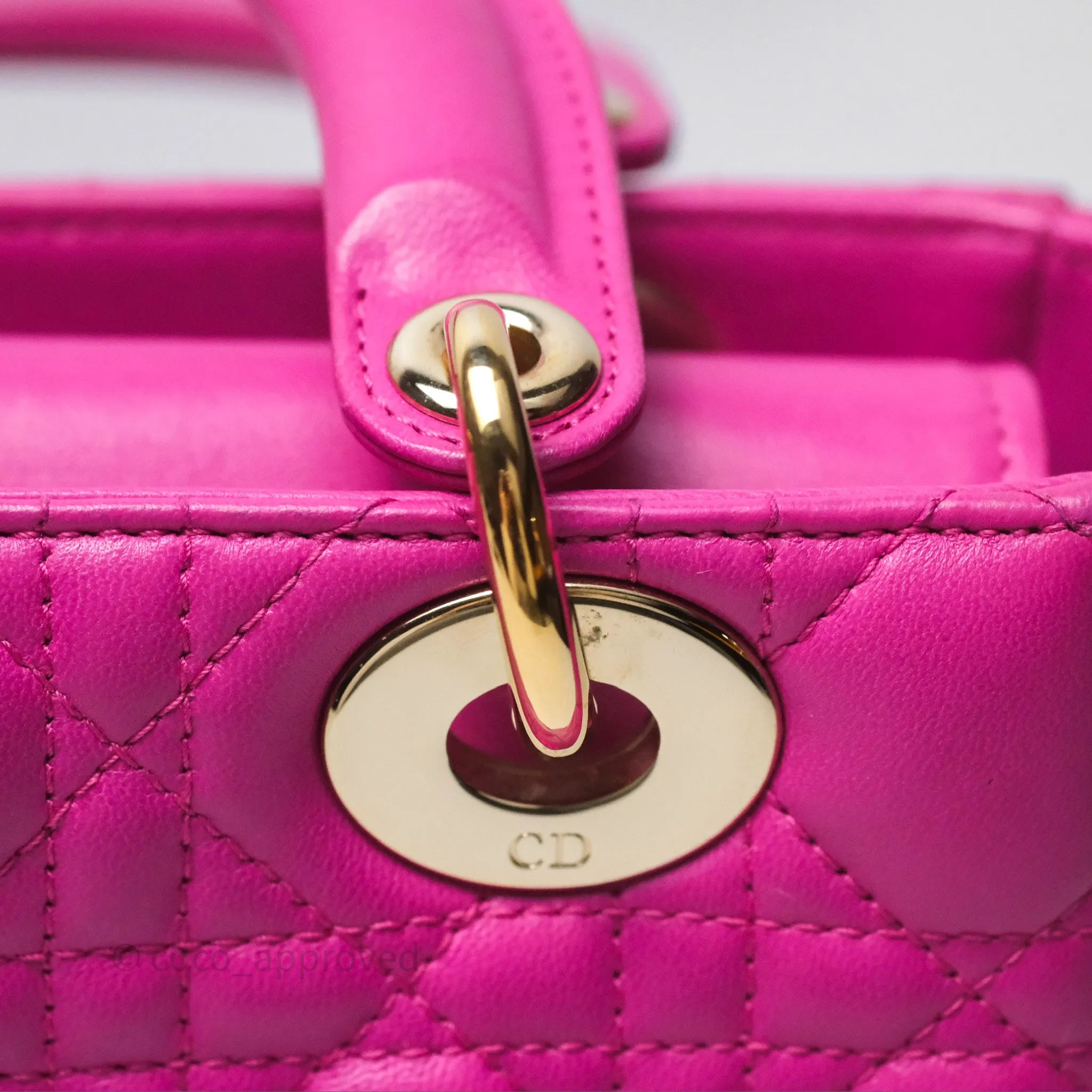 Christian Dior Small Lady Dior My ABCDior Magenta Cannage Lambskin