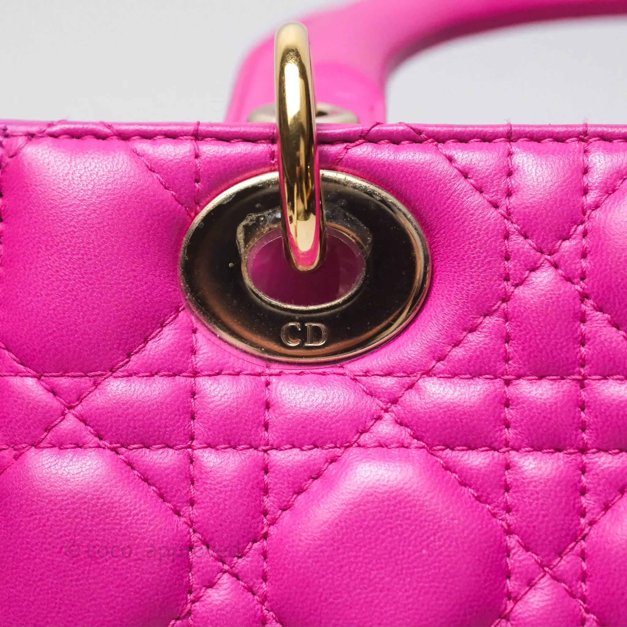 Christian Dior Small Lady Dior My ABCDior Magenta Cannage Lambskin