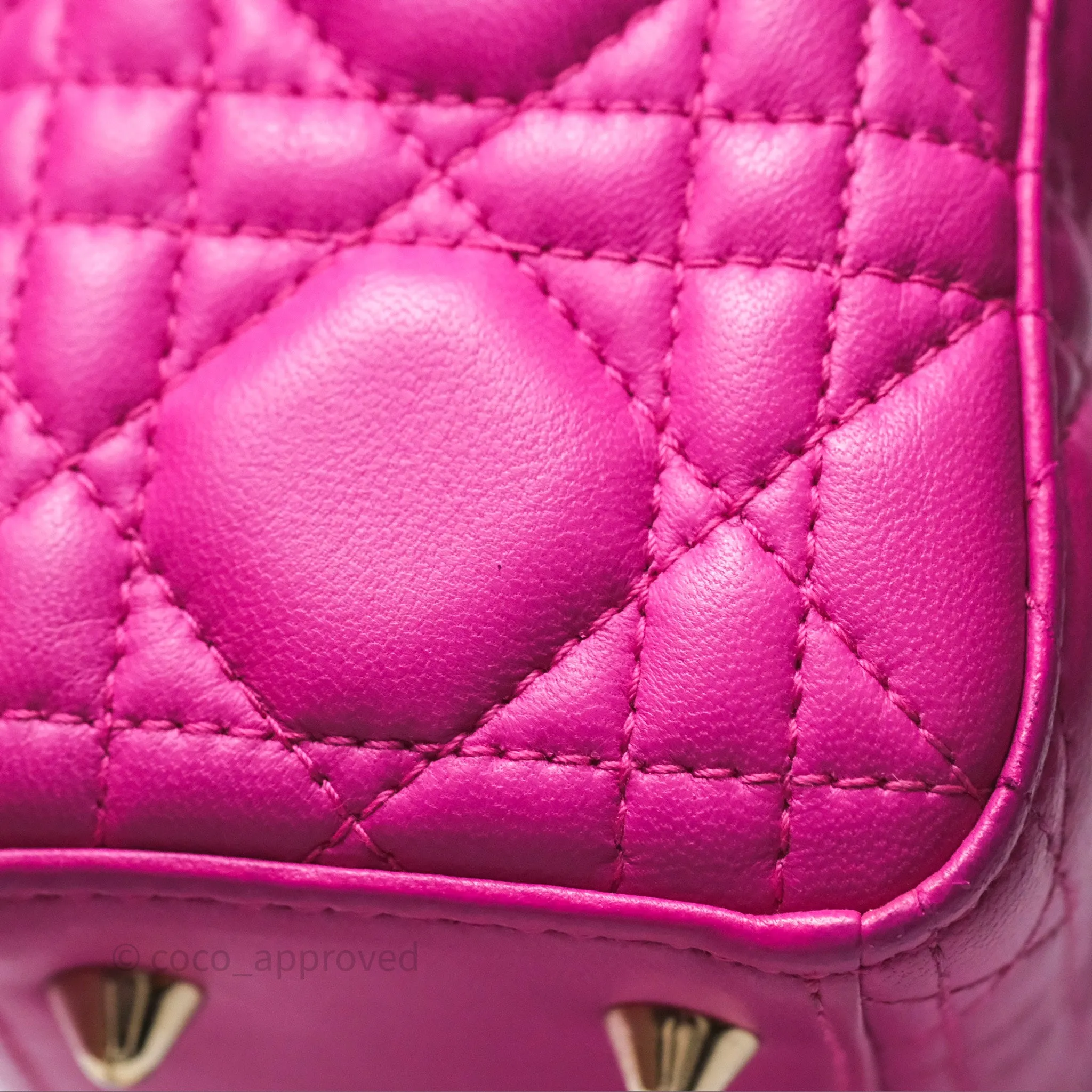 Christian Dior Small Lady Dior My ABCDior Magenta Cannage Lambskin