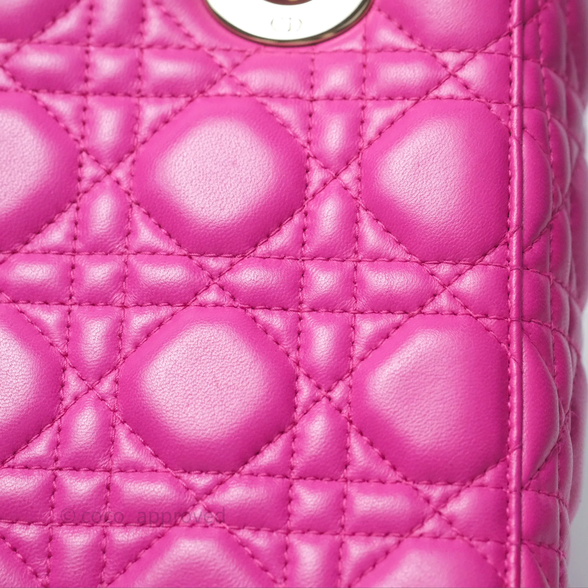 Christian Dior Small Lady Dior My ABCDior Magenta Cannage Lambskin