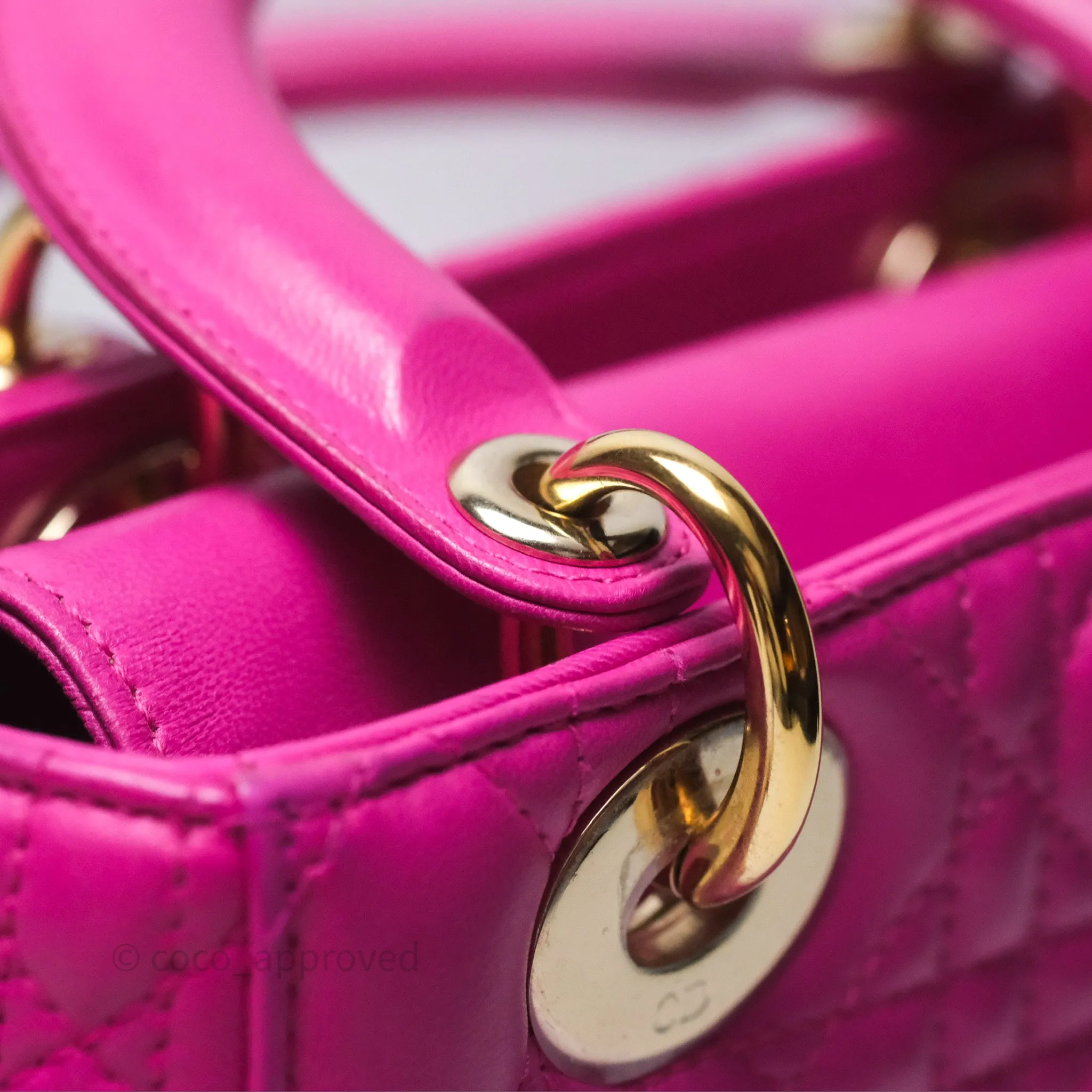 Christian Dior Small Lady Dior My ABCDior Magenta Cannage Lambskin