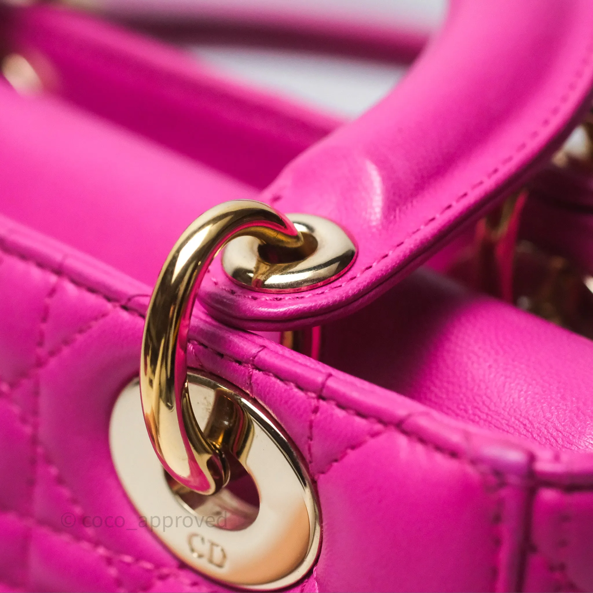 Christian Dior Small Lady Dior My ABCDior Magenta Cannage Lambskin