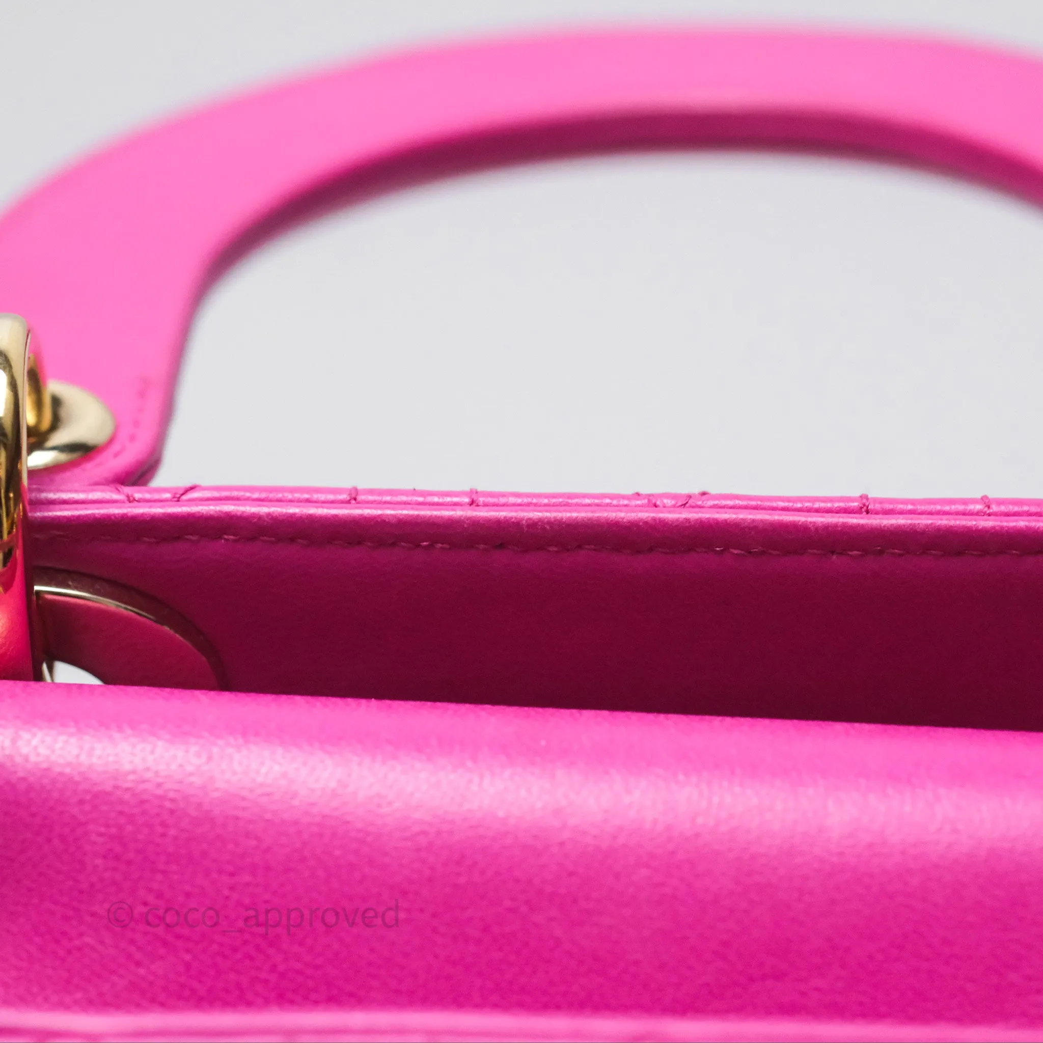 Christian Dior Small Lady Dior My ABCDior Magenta Cannage Lambskin