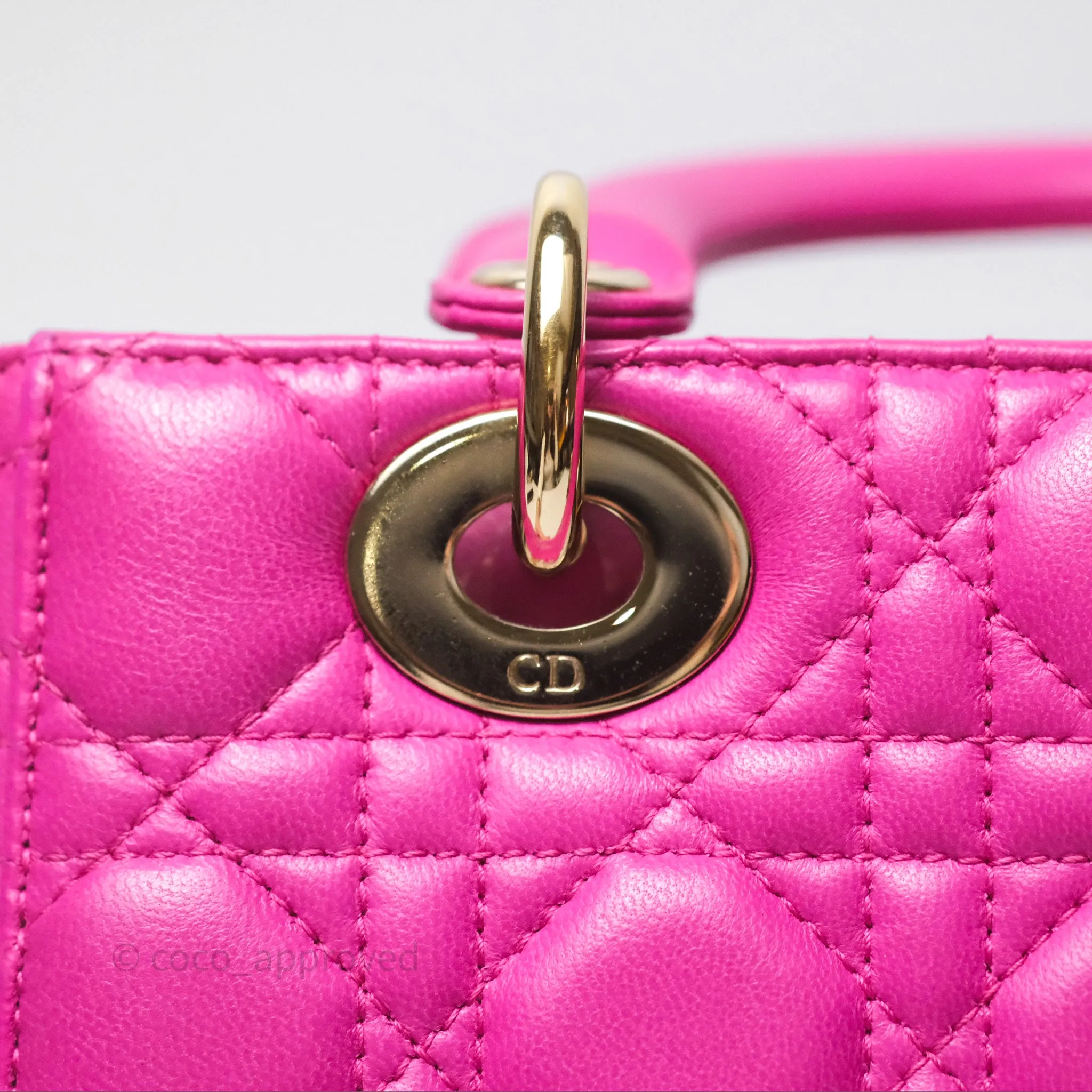 Christian Dior Small Lady Dior My ABCDior Magenta Cannage Lambskin