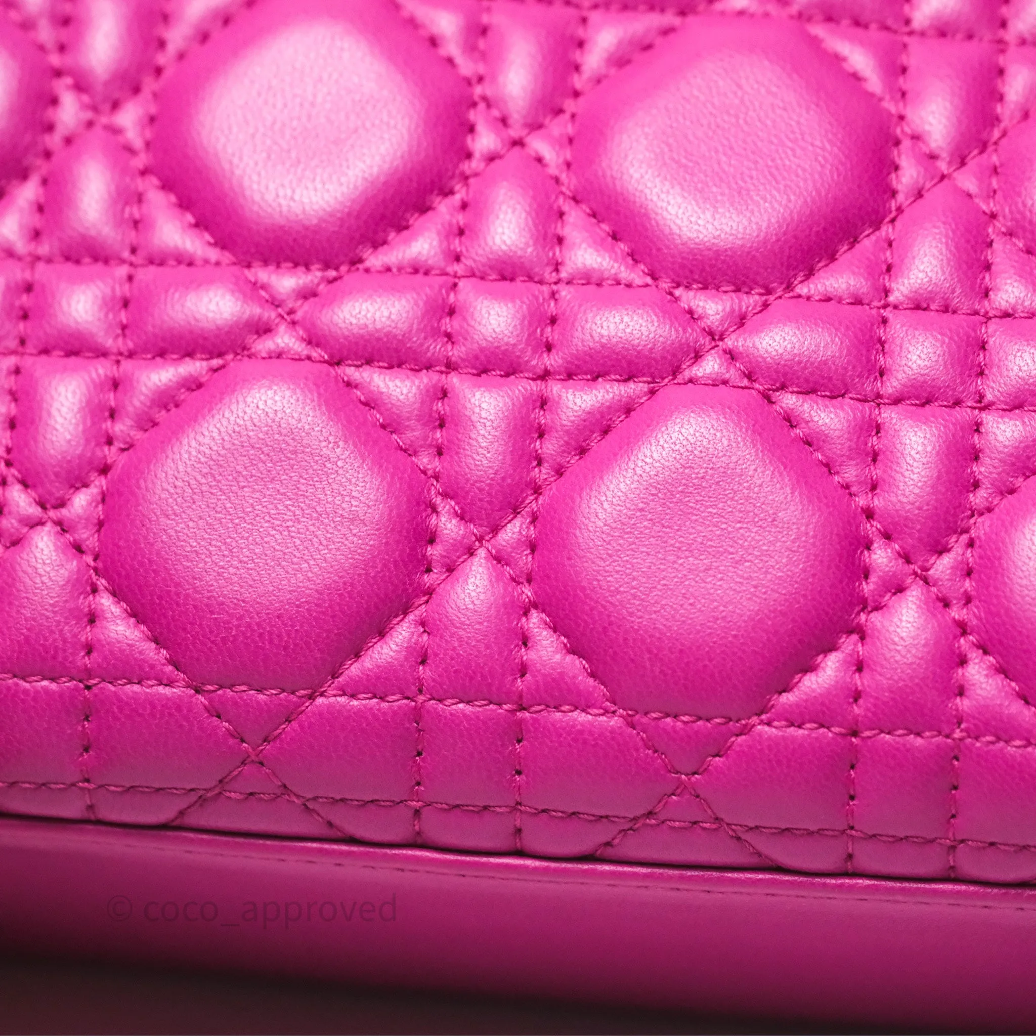 Christian Dior Small Lady Dior My ABCDior Magenta Cannage Lambskin
