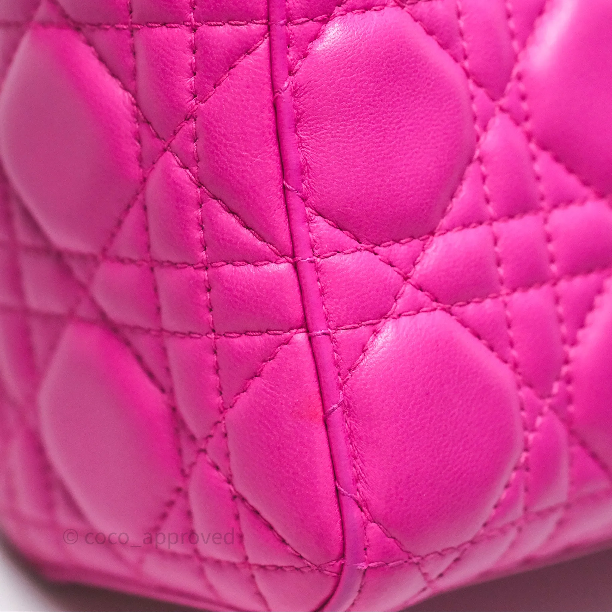 Christian Dior Small Lady Dior My ABCDior Magenta Cannage Lambskin