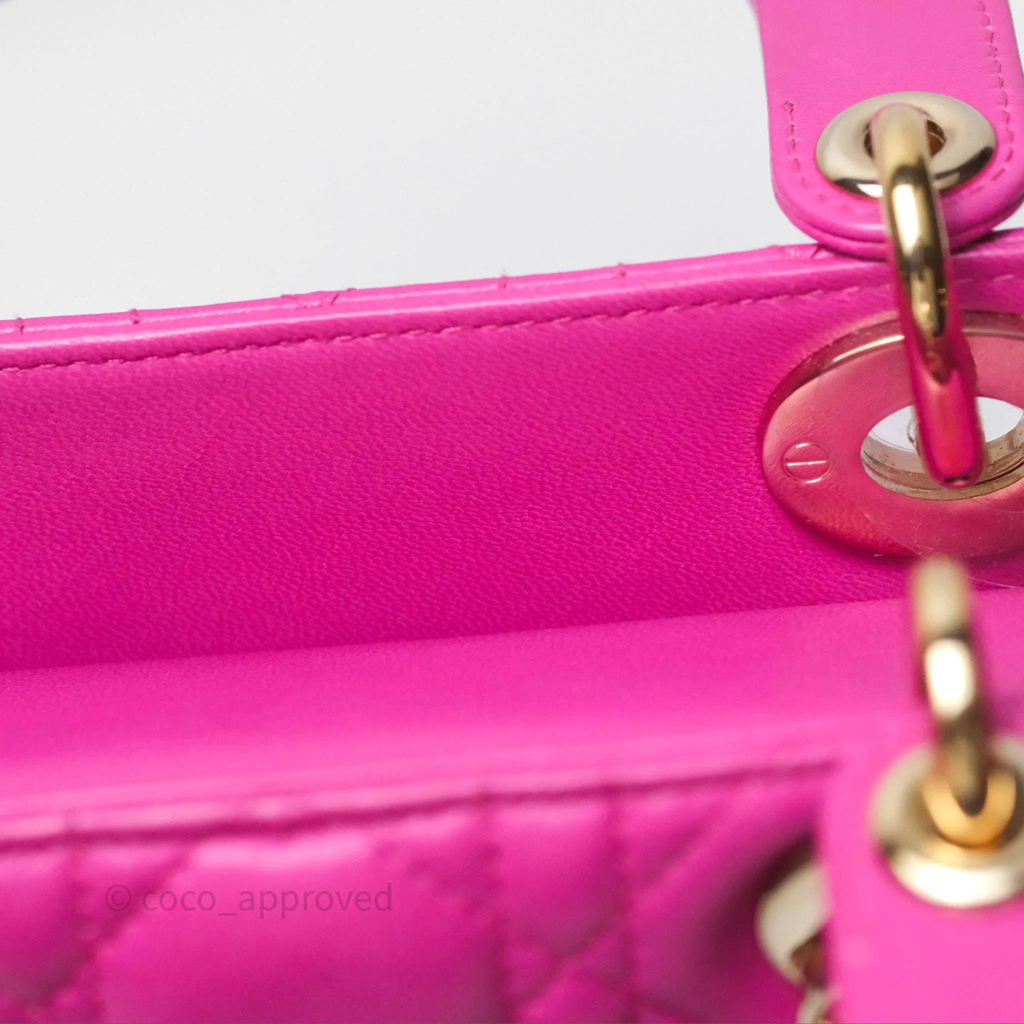 Christian Dior Small Lady Dior My ABCDior Magenta Cannage Lambskin
