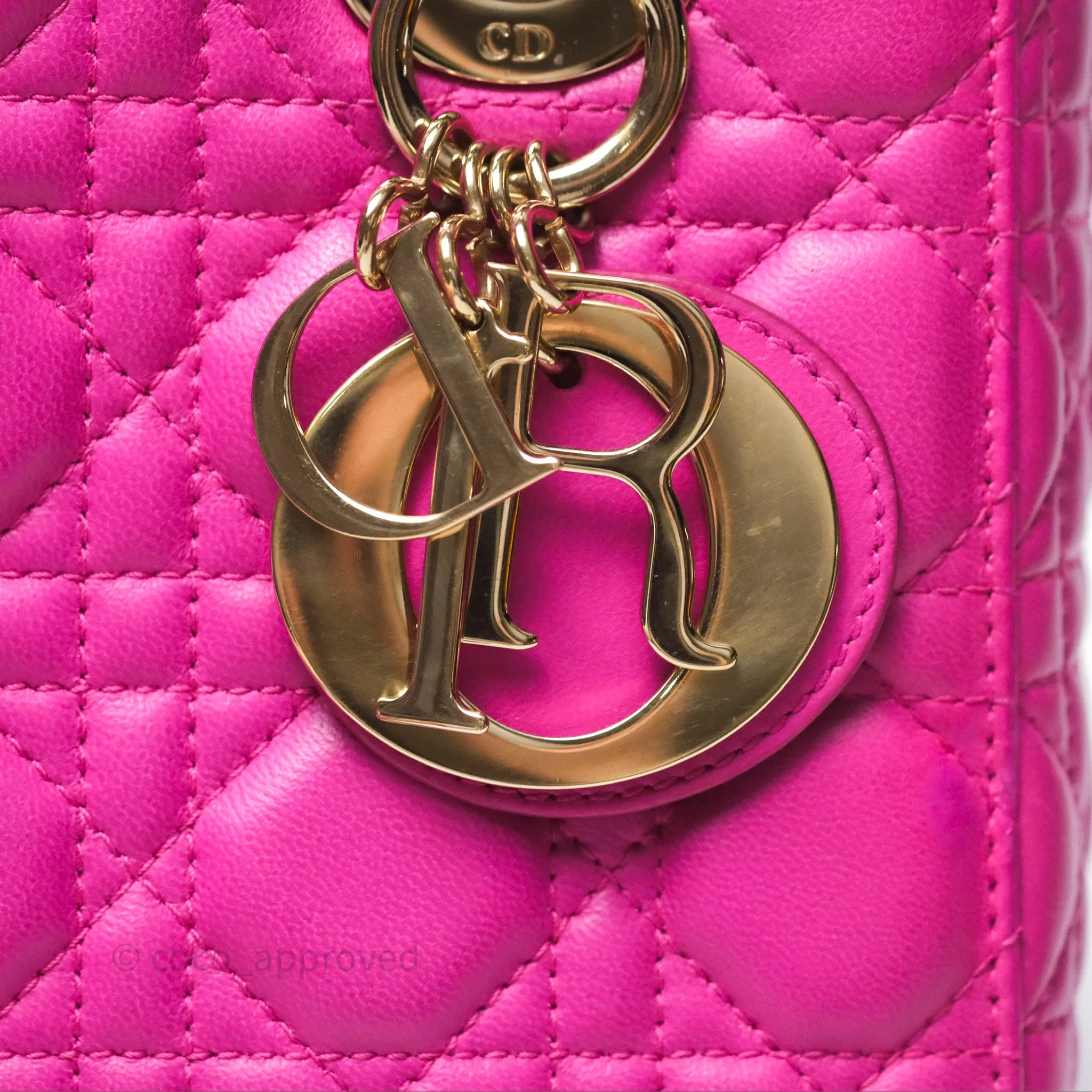 Christian Dior Small Lady Dior My ABCDior Magenta Cannage Lambskin