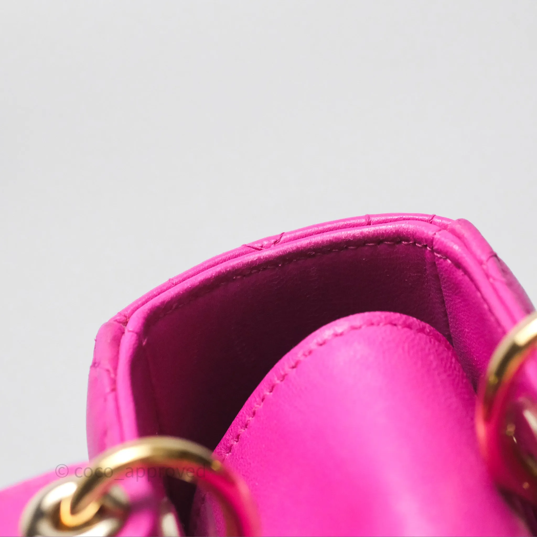 Christian Dior Small Lady Dior My ABCDior Magenta Cannage Lambskin