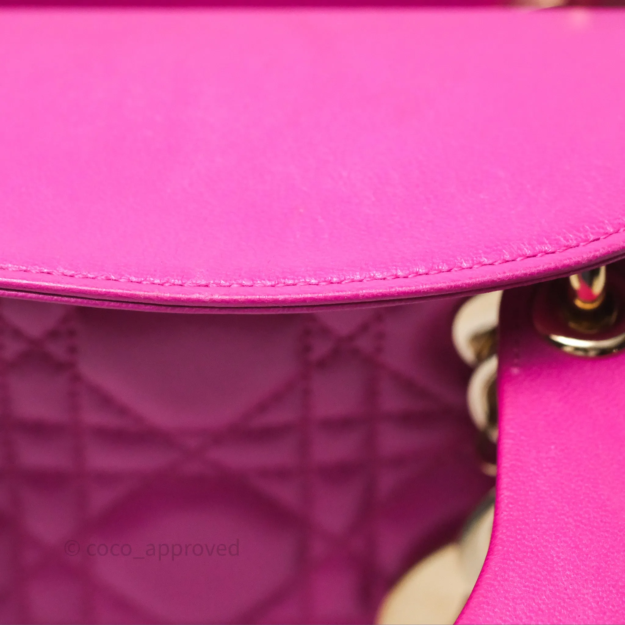 Christian Dior Small Lady Dior My ABCDior Magenta Cannage Lambskin