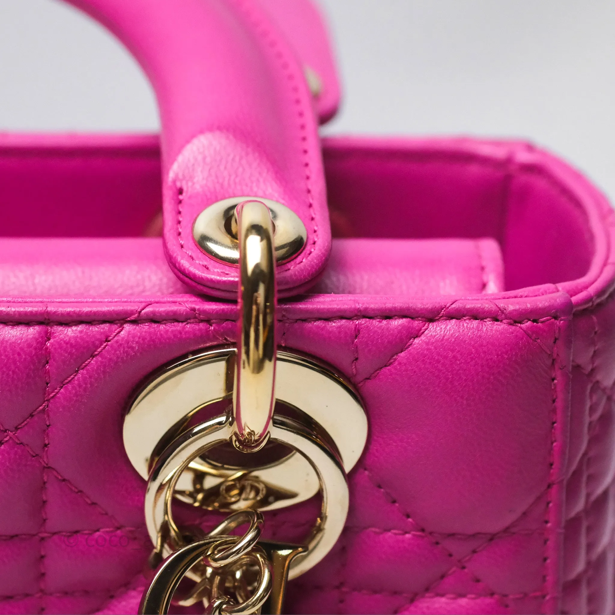 Christian Dior Small Lady Dior My ABCDior Magenta Cannage Lambskin
