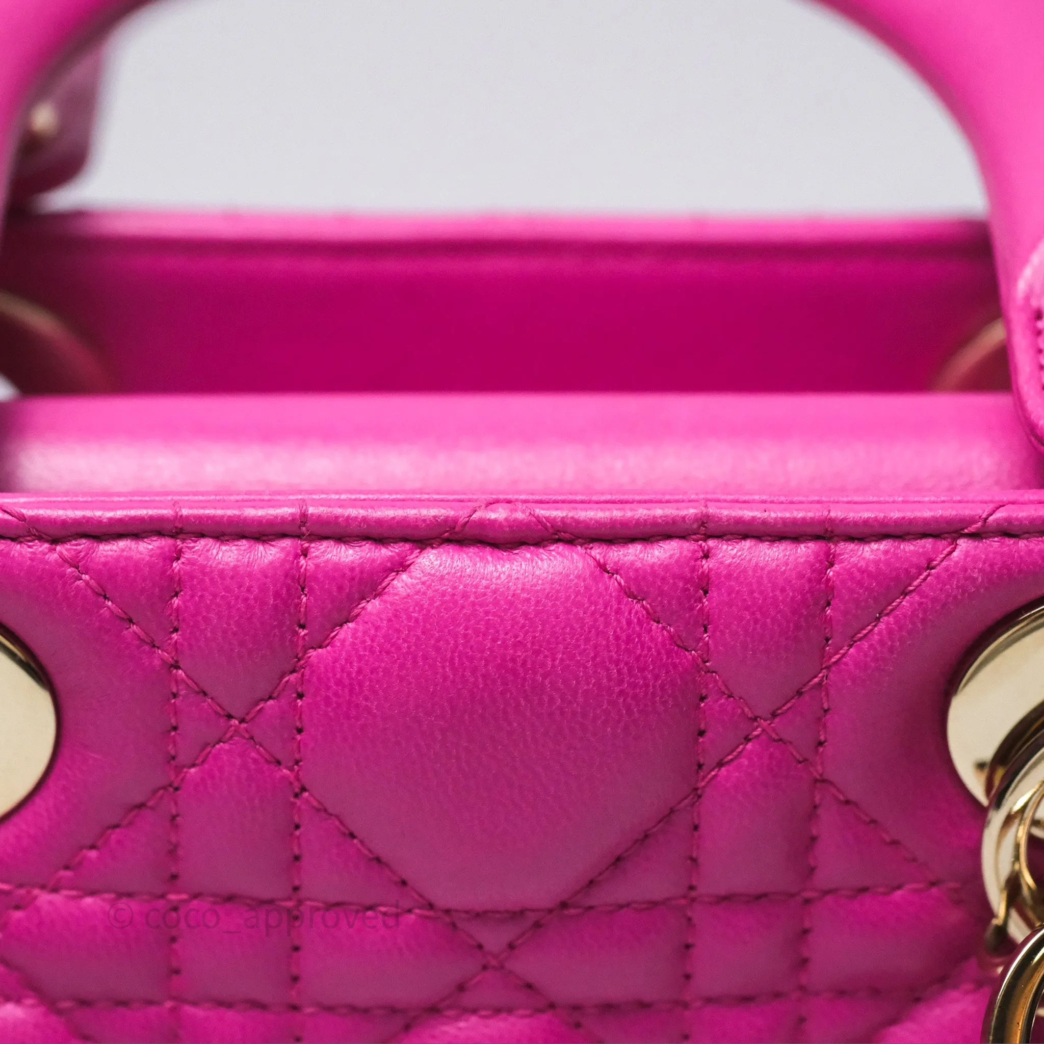 Christian Dior Small Lady Dior My ABCDior Magenta Cannage Lambskin