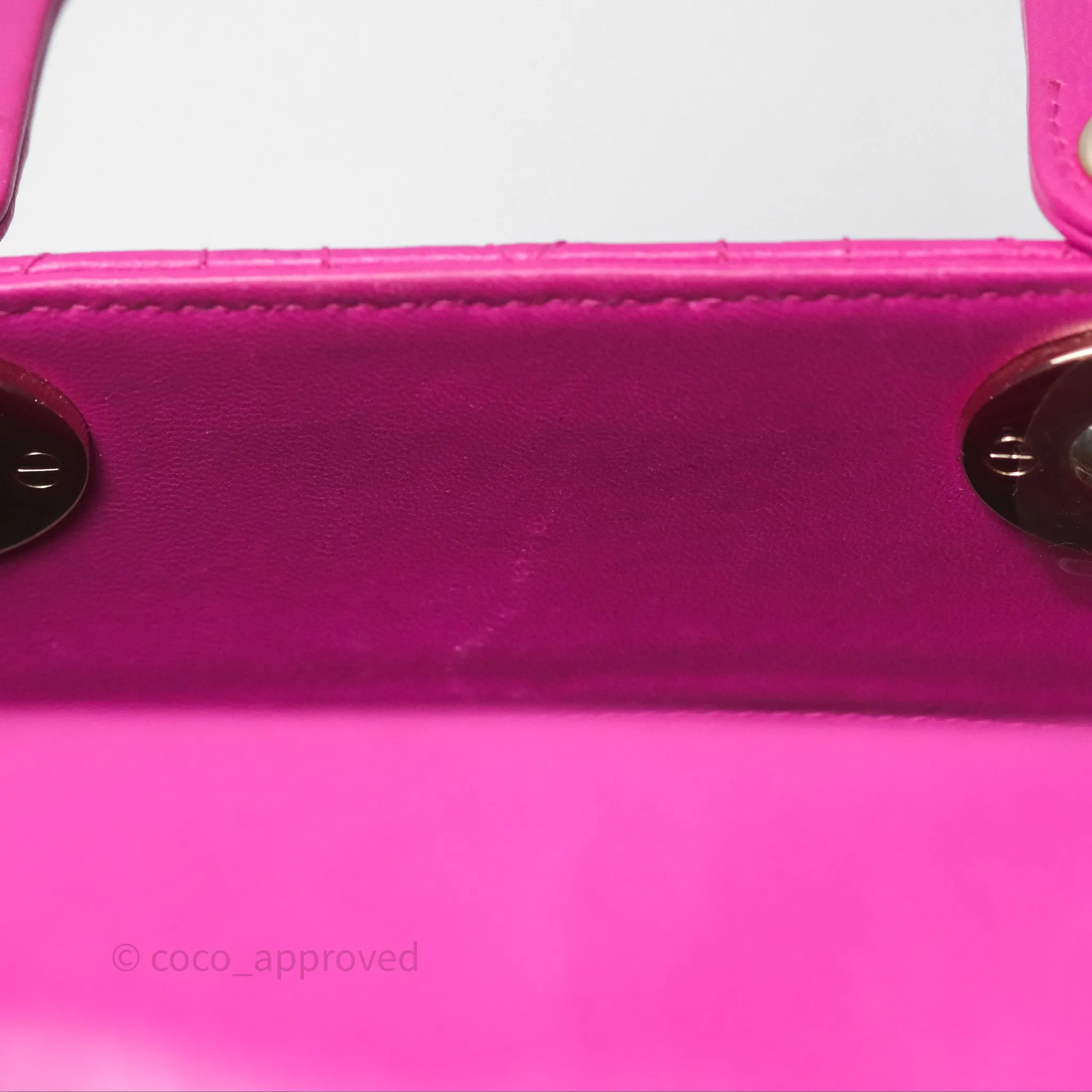 Christian Dior Small Lady Dior My ABCDior Magenta Cannage Lambskin
