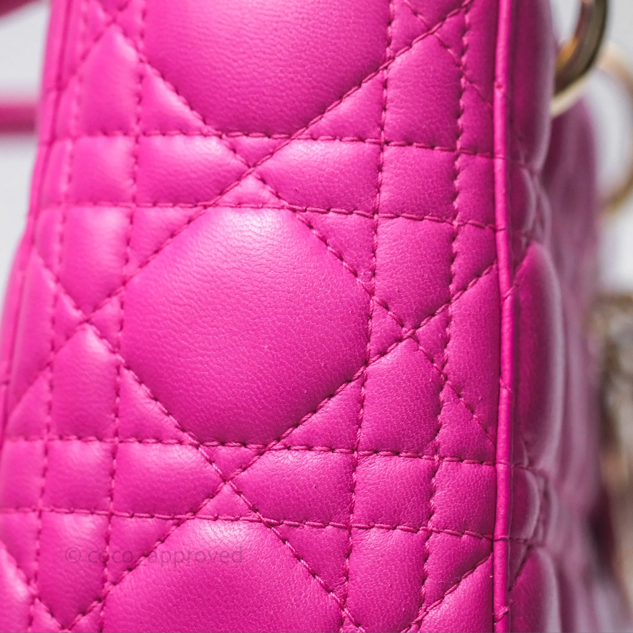 Christian Dior Small Lady Dior My ABCDior Magenta Cannage Lambskin