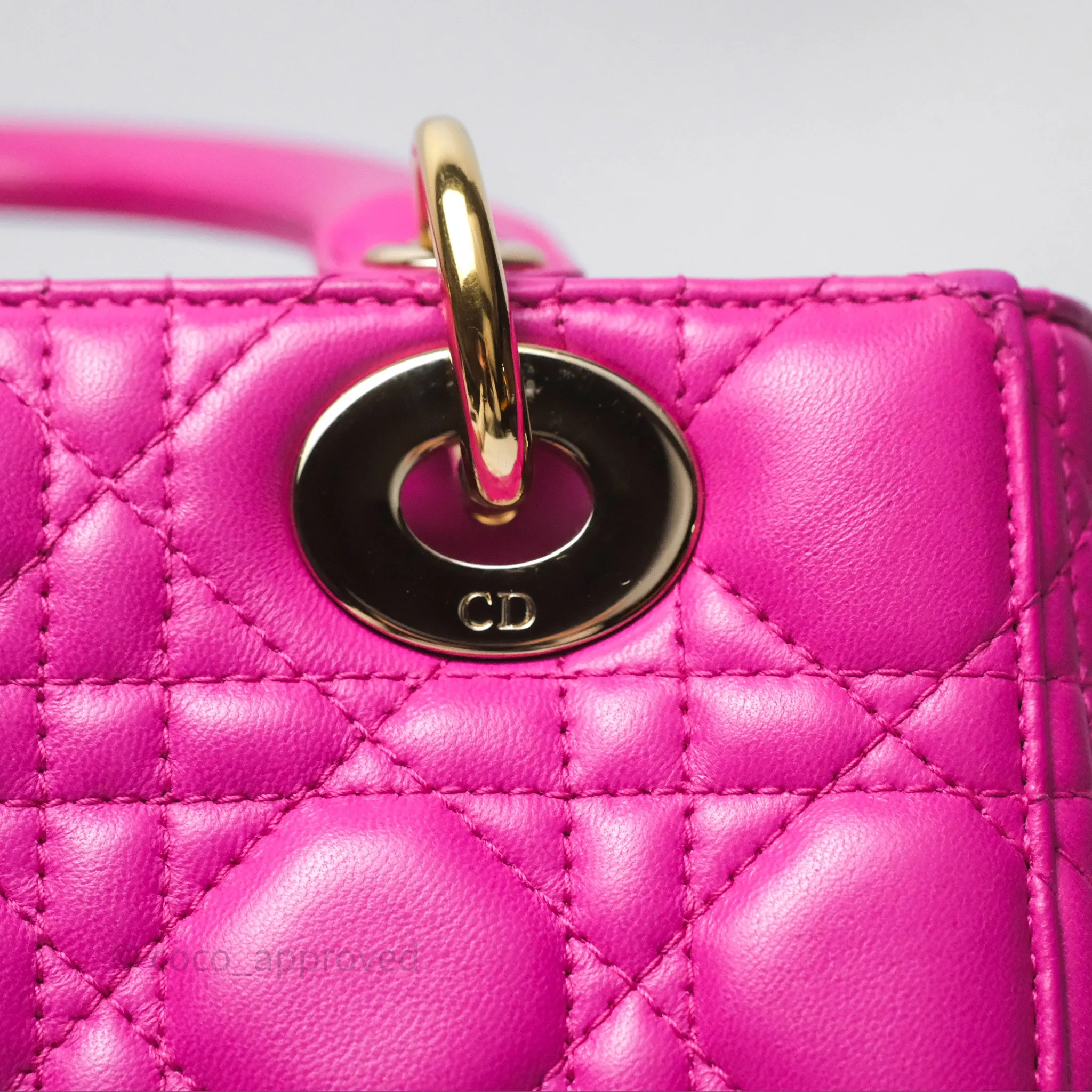 Christian Dior Small Lady Dior My ABCDior Magenta Cannage Lambskin