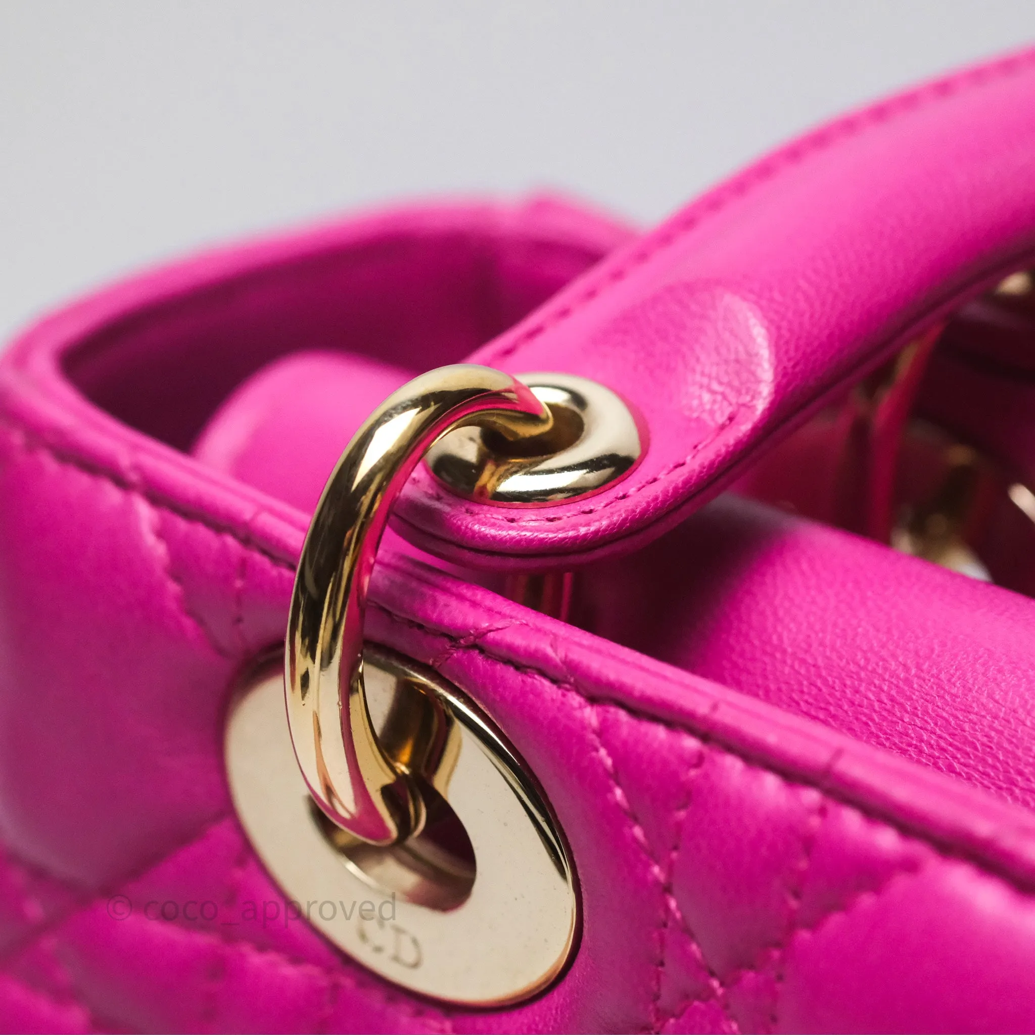 Christian Dior Small Lady Dior My ABCDior Magenta Cannage Lambskin