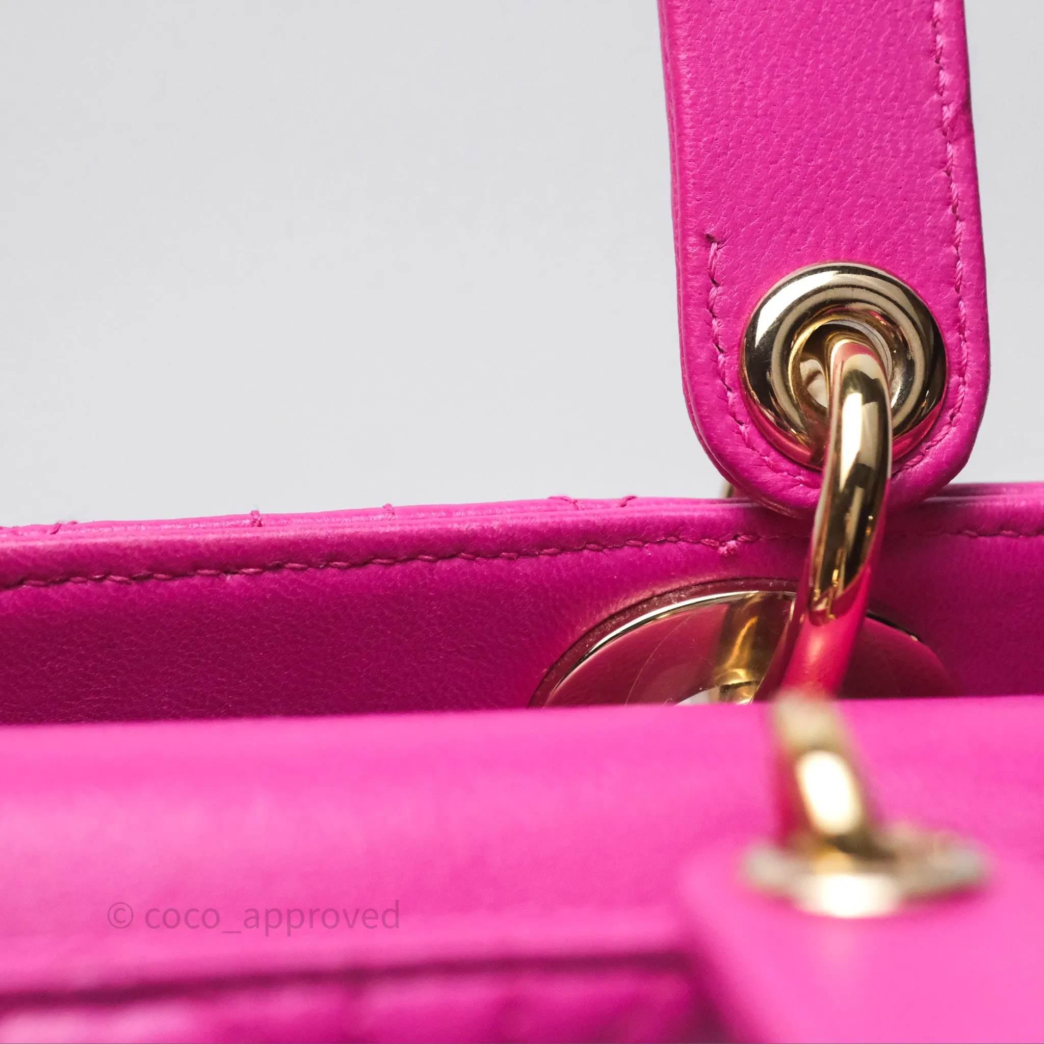 Christian Dior Small Lady Dior My ABCDior Magenta Cannage Lambskin