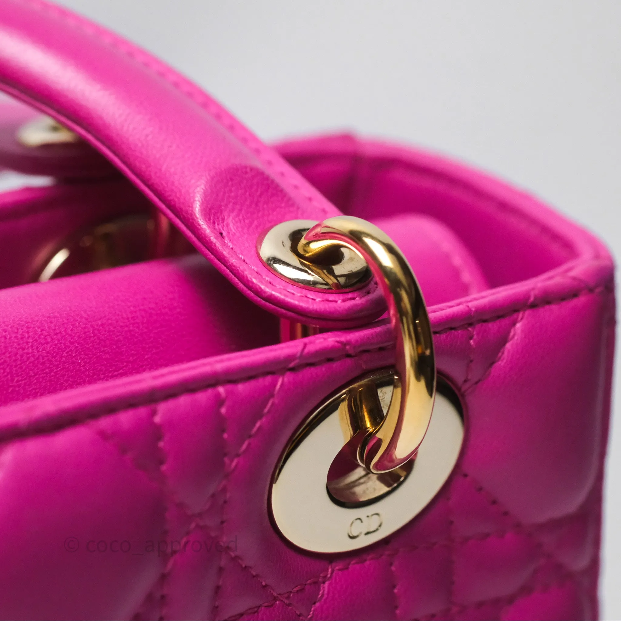 Christian Dior Small Lady Dior My ABCDior Magenta Cannage Lambskin