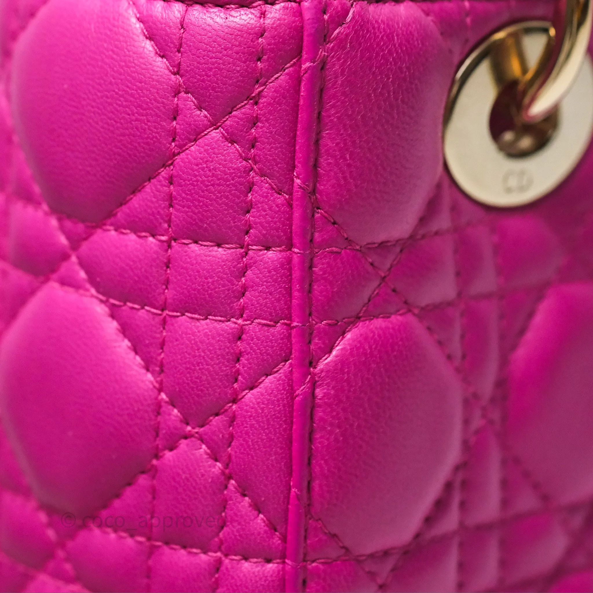 Christian Dior Small Lady Dior My ABCDior Magenta Cannage Lambskin